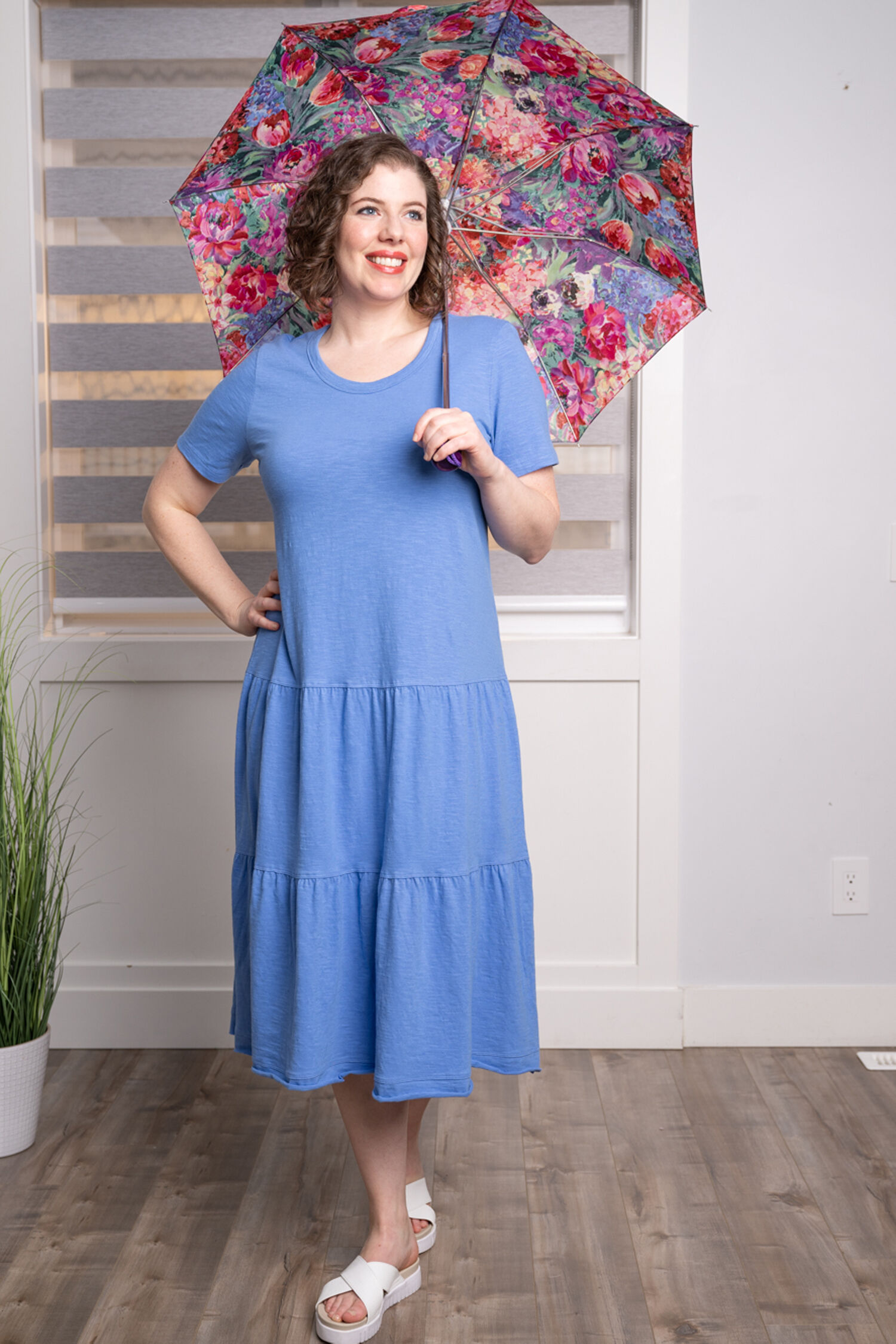 Tiered Midi T-Shirt Dress Image 2