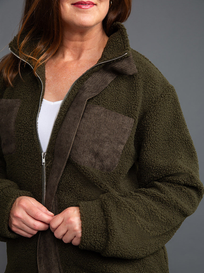 Zip-Up Boucle Jacket