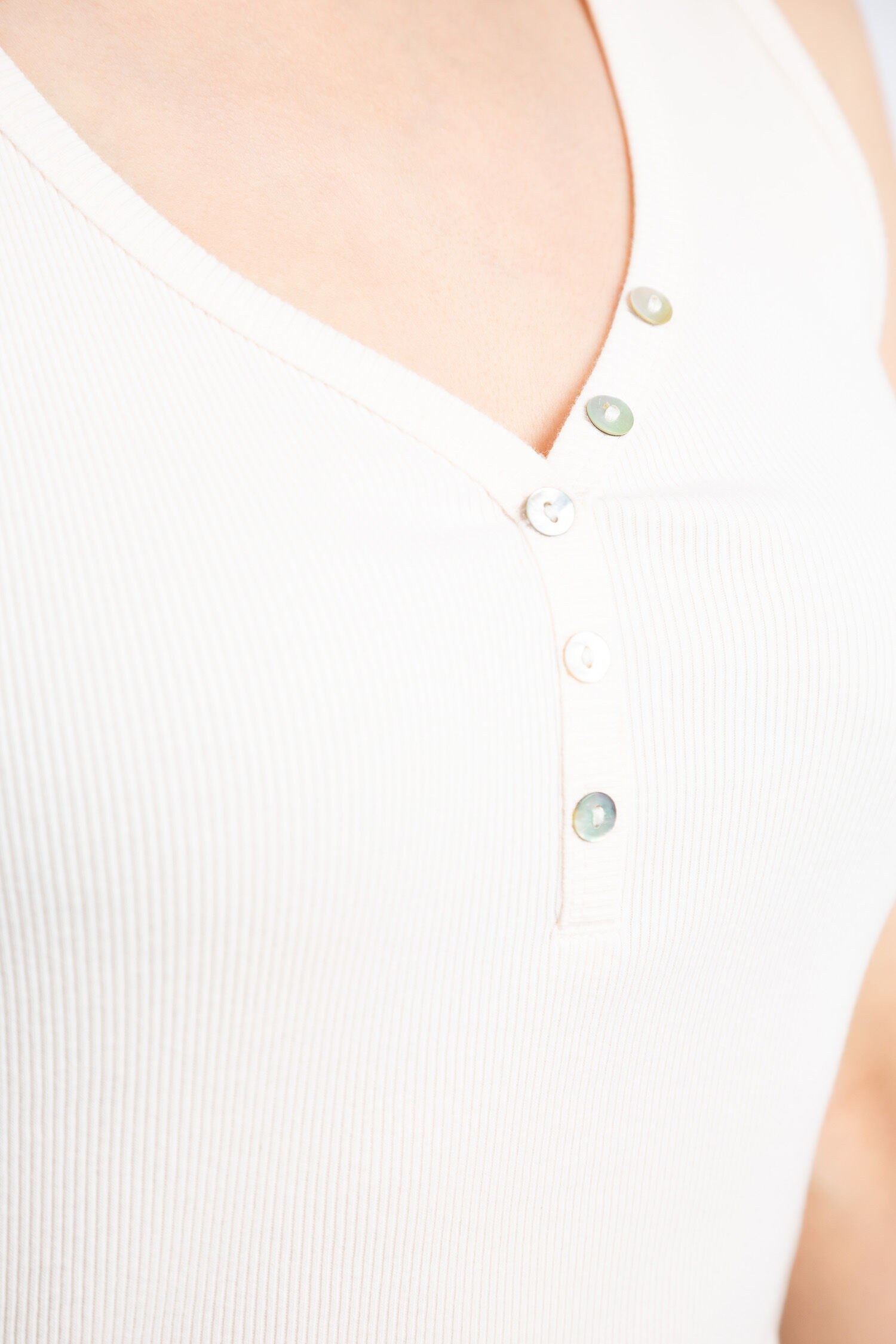 V-Neck Henley Tank Image 5