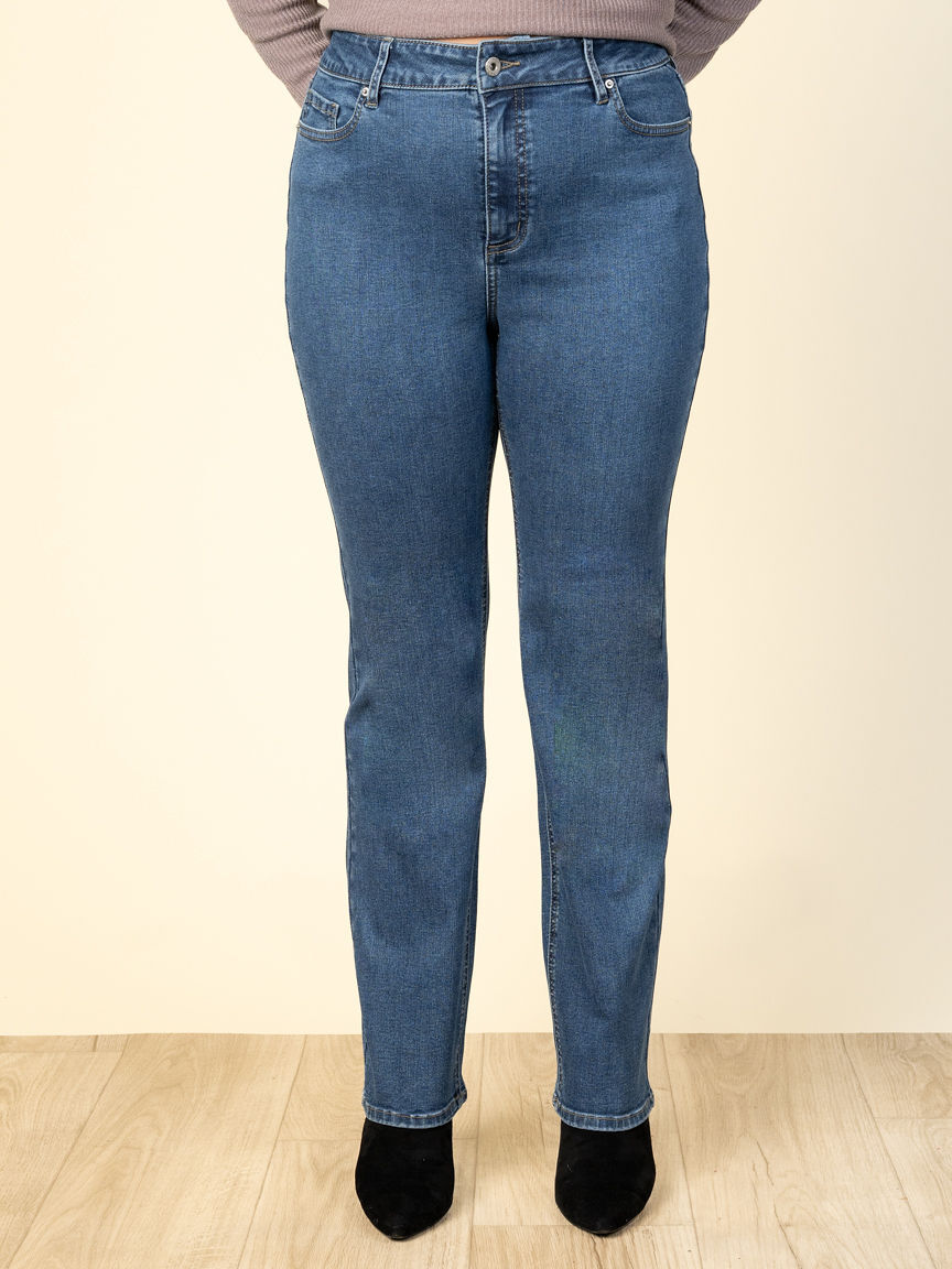 Charlot Curvy Straight Leg Jeans With Floral Embroidery