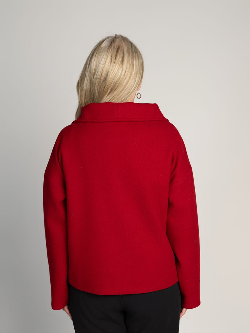 Sleek Funnel Neck Coat Image 4
