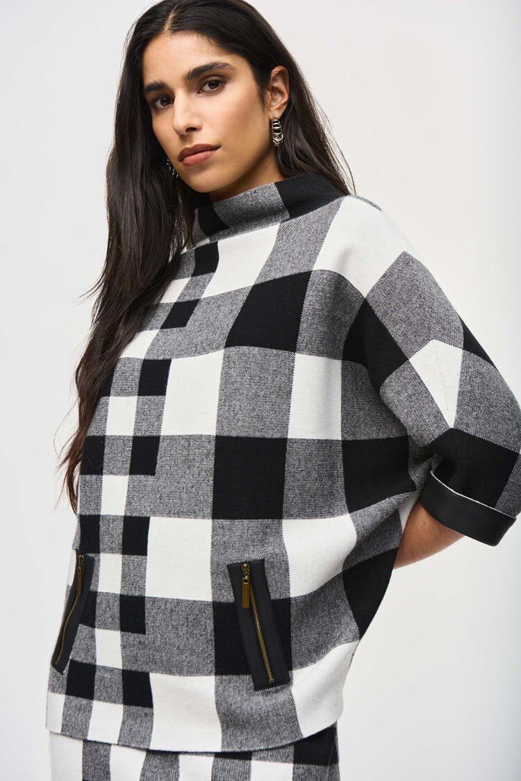 Plaid Jacquard Knit Sweater Image 1