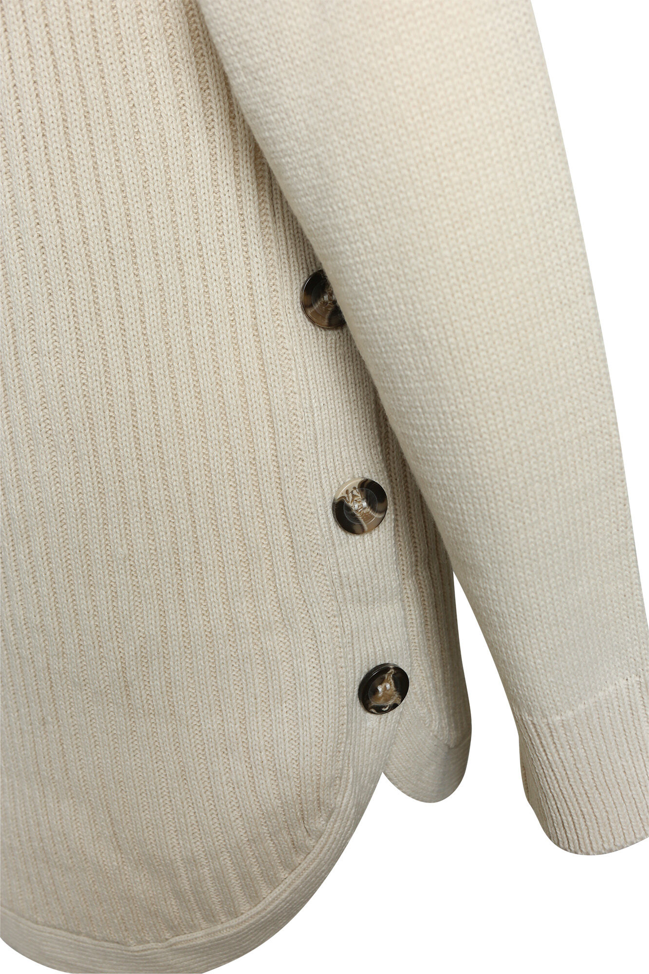 Cable Knit Sweater with Side Button Image 3