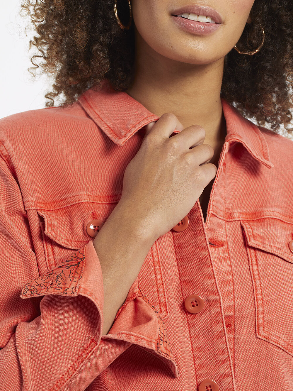 Orange Denim Jacket Image 3