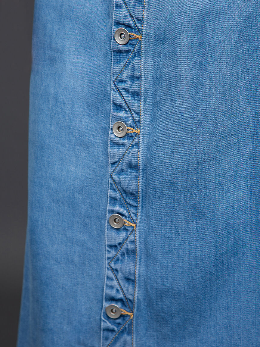 Flowy Lyocell Button-Up Midi Skirt Image 5