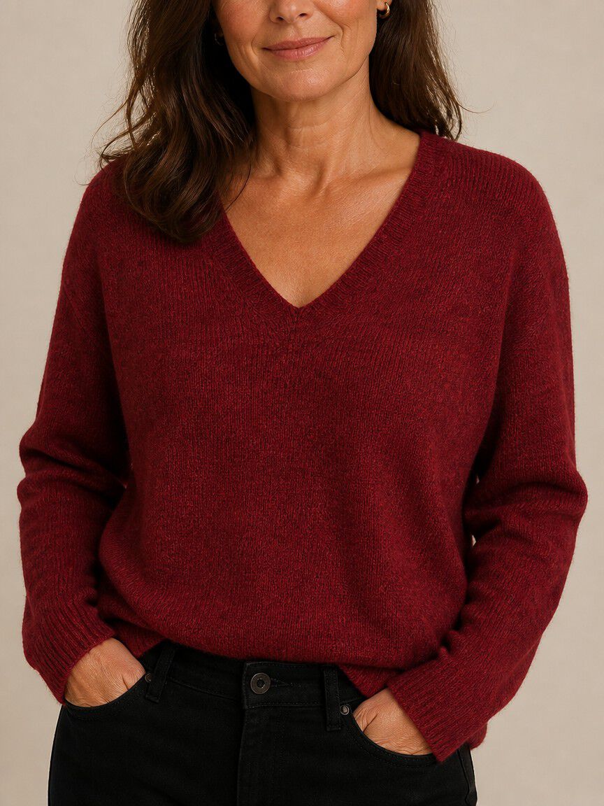 V-Neck Knit Sweater