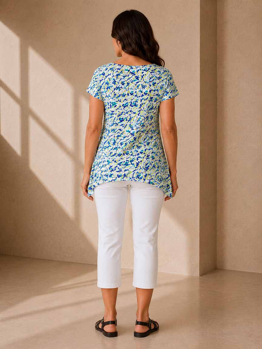 Short Sleeve Boat Neck Top