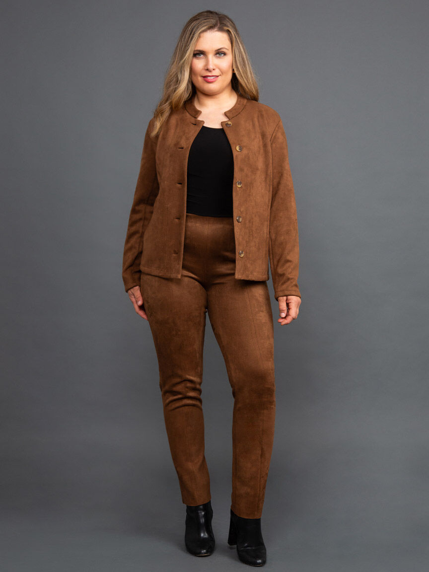 Faux Suede Button Down Jacket Image 4