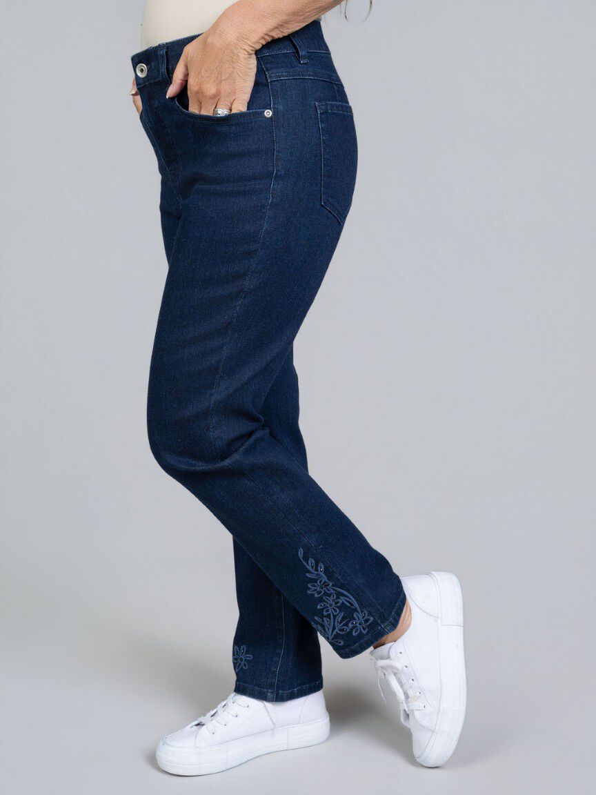Sophia Curvy 5 Pocket Embroidered Jeans