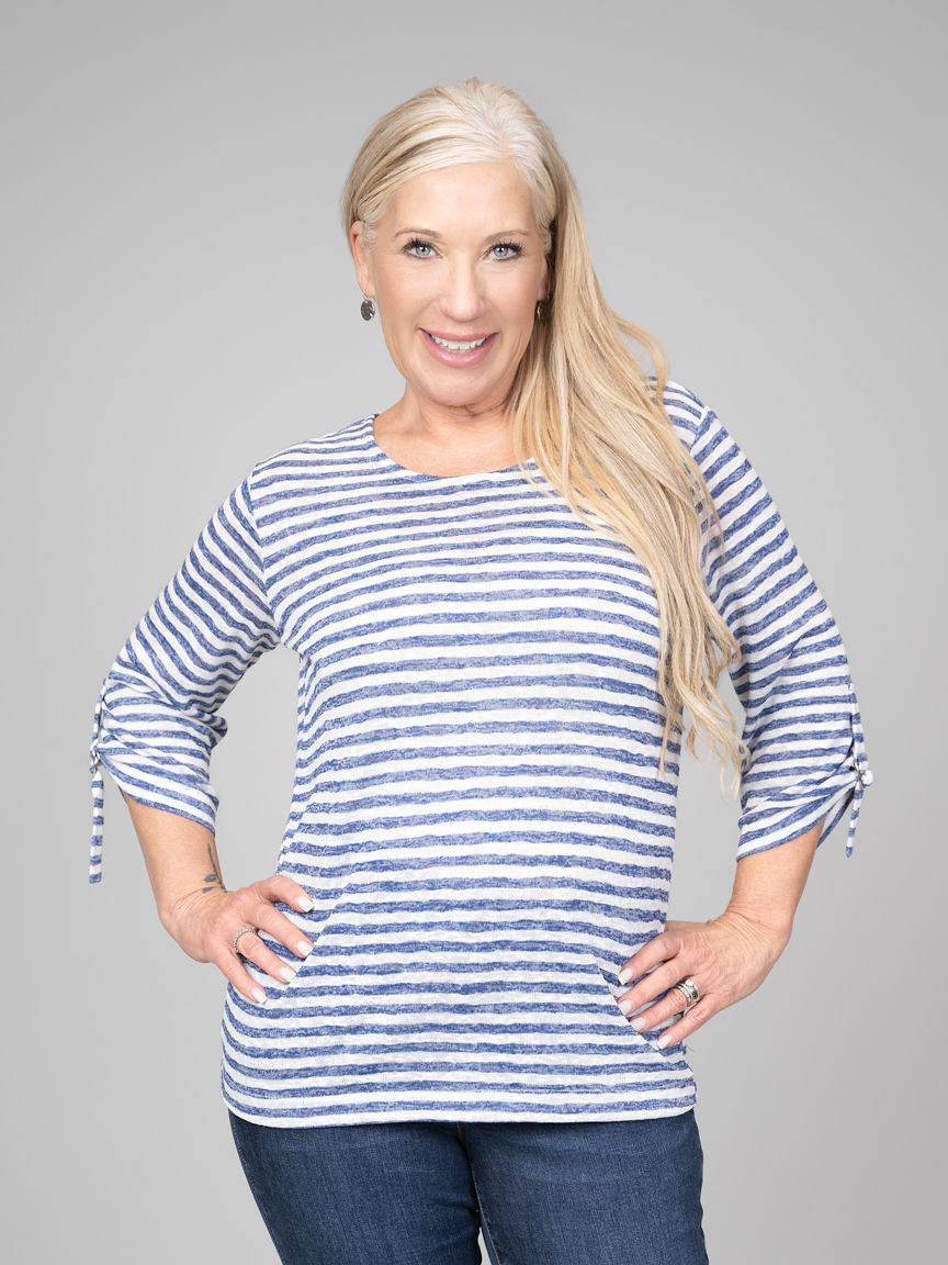 3/4 Sleeve Slub Knit Top