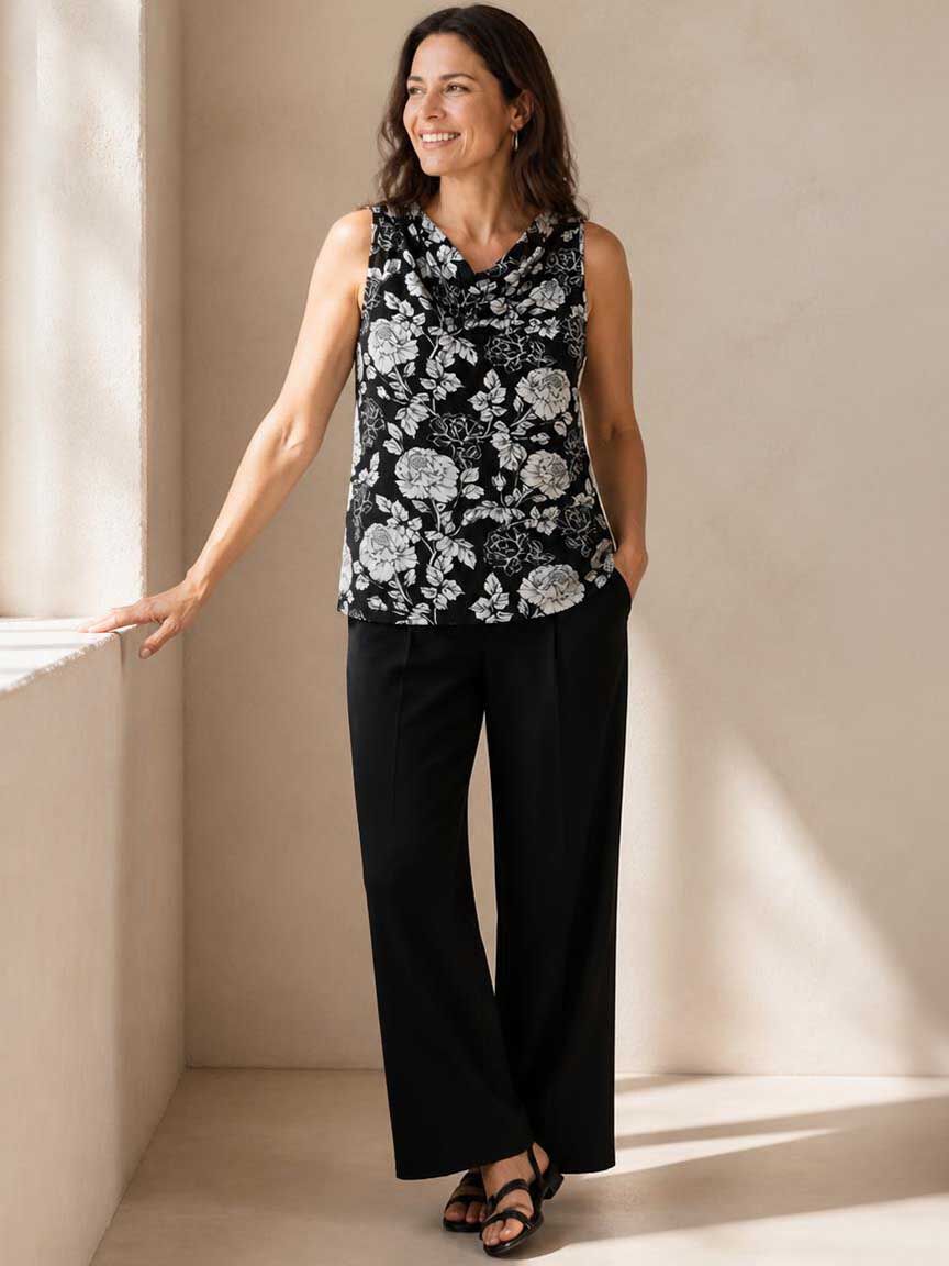 Sleeveless Cowl Neck Top