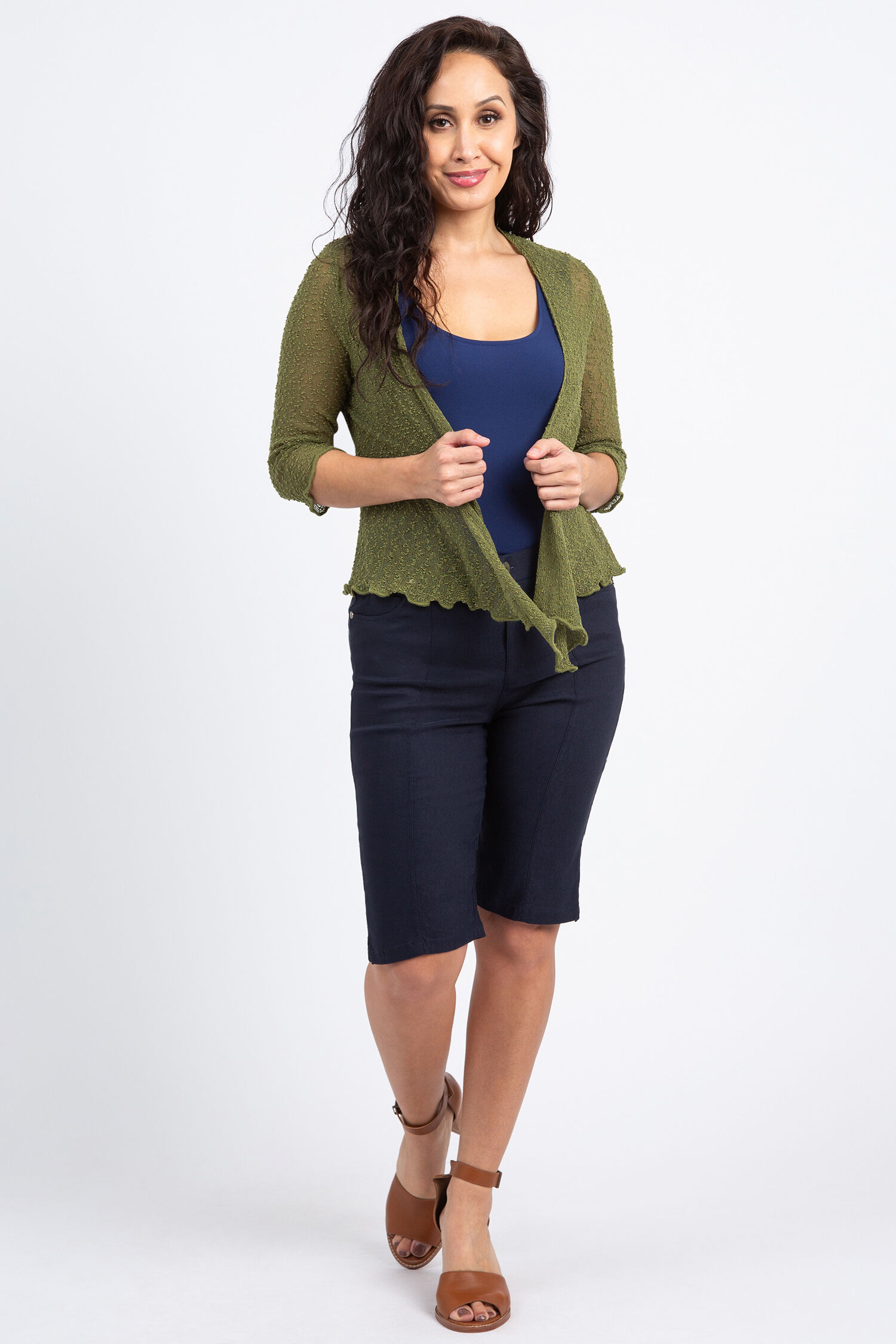 Cropped Mesh Cardigan 