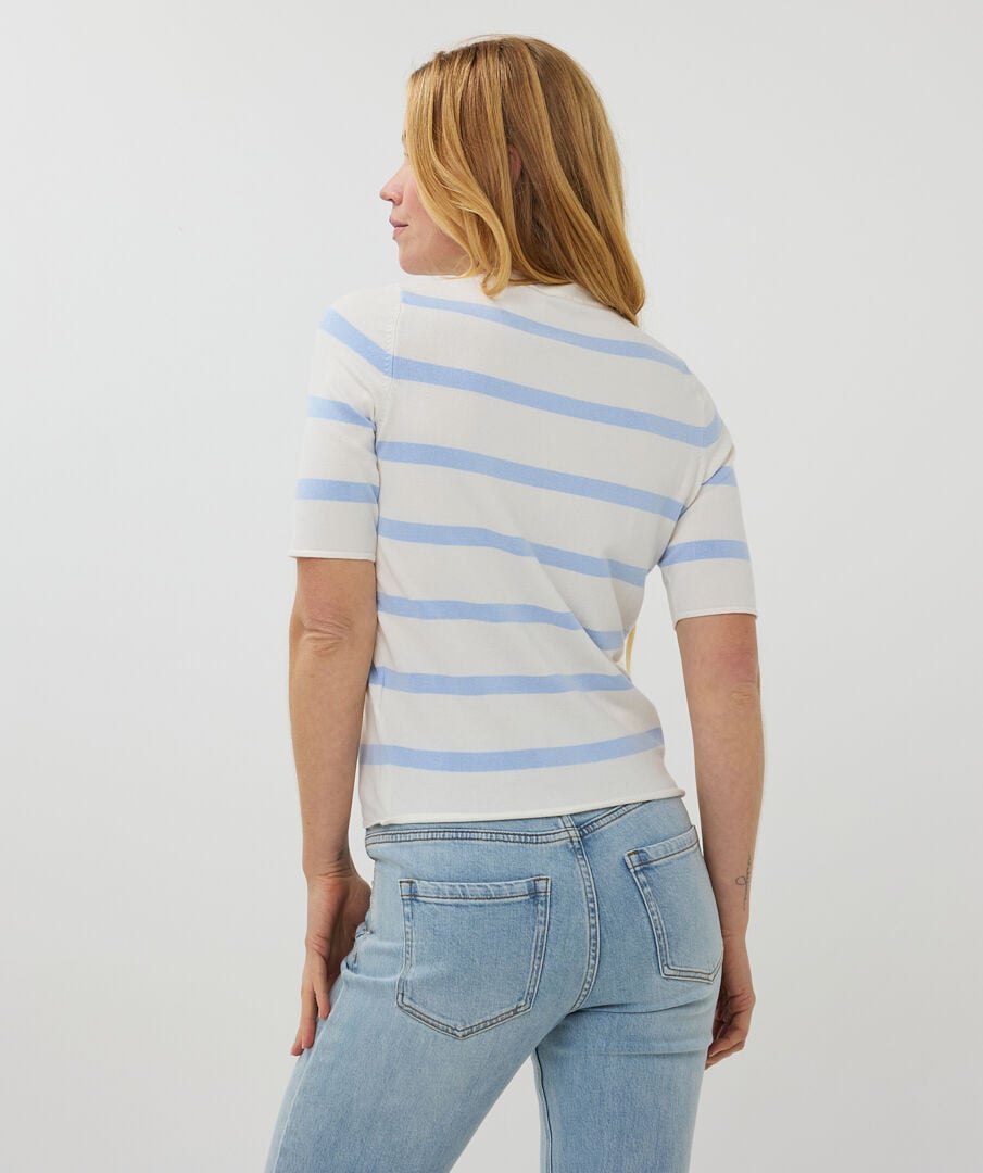 Short Sleeve Striped Sweater  Image 2