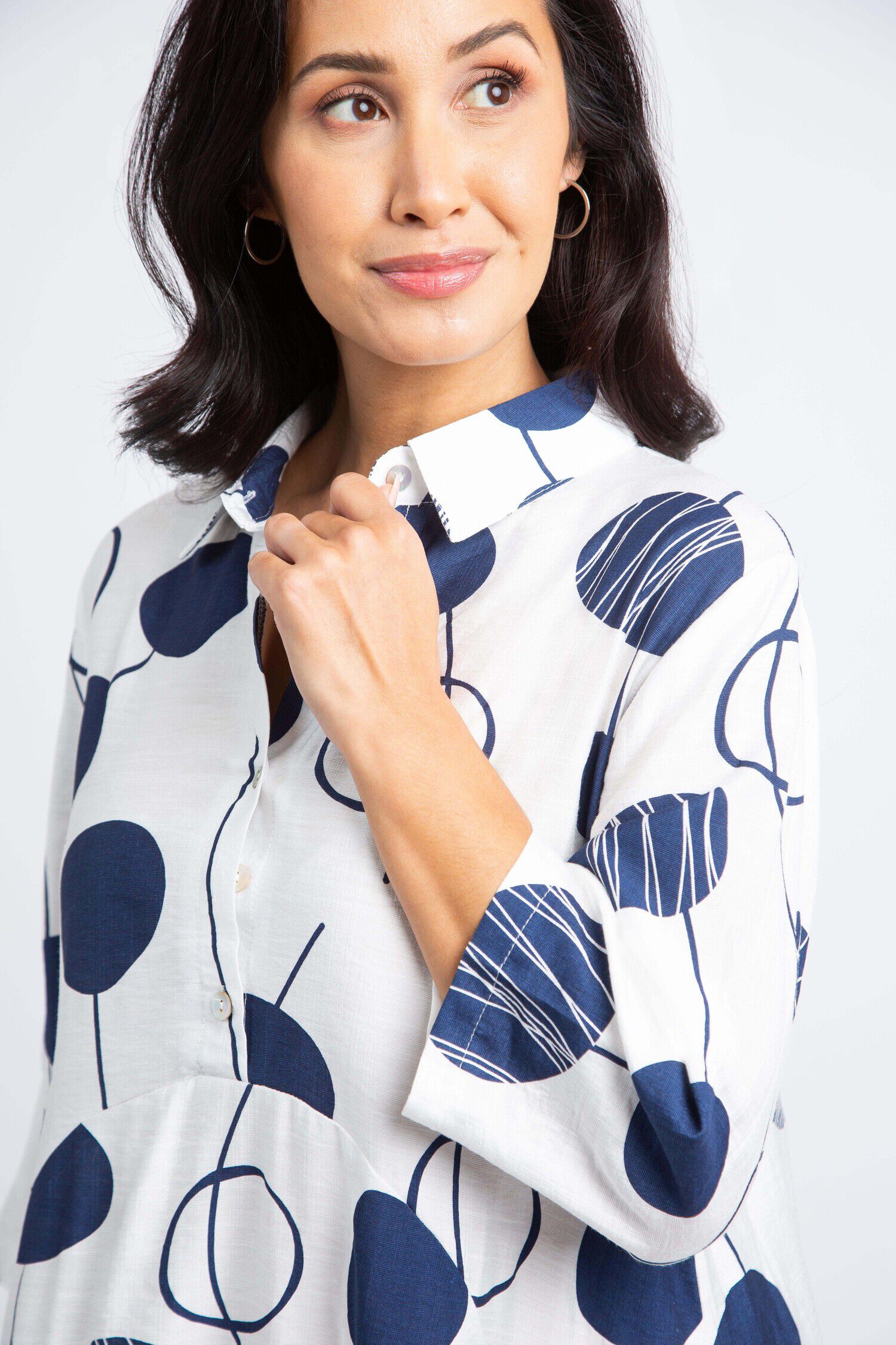 Three Quarter Sleeve Balloon Dress Image 5