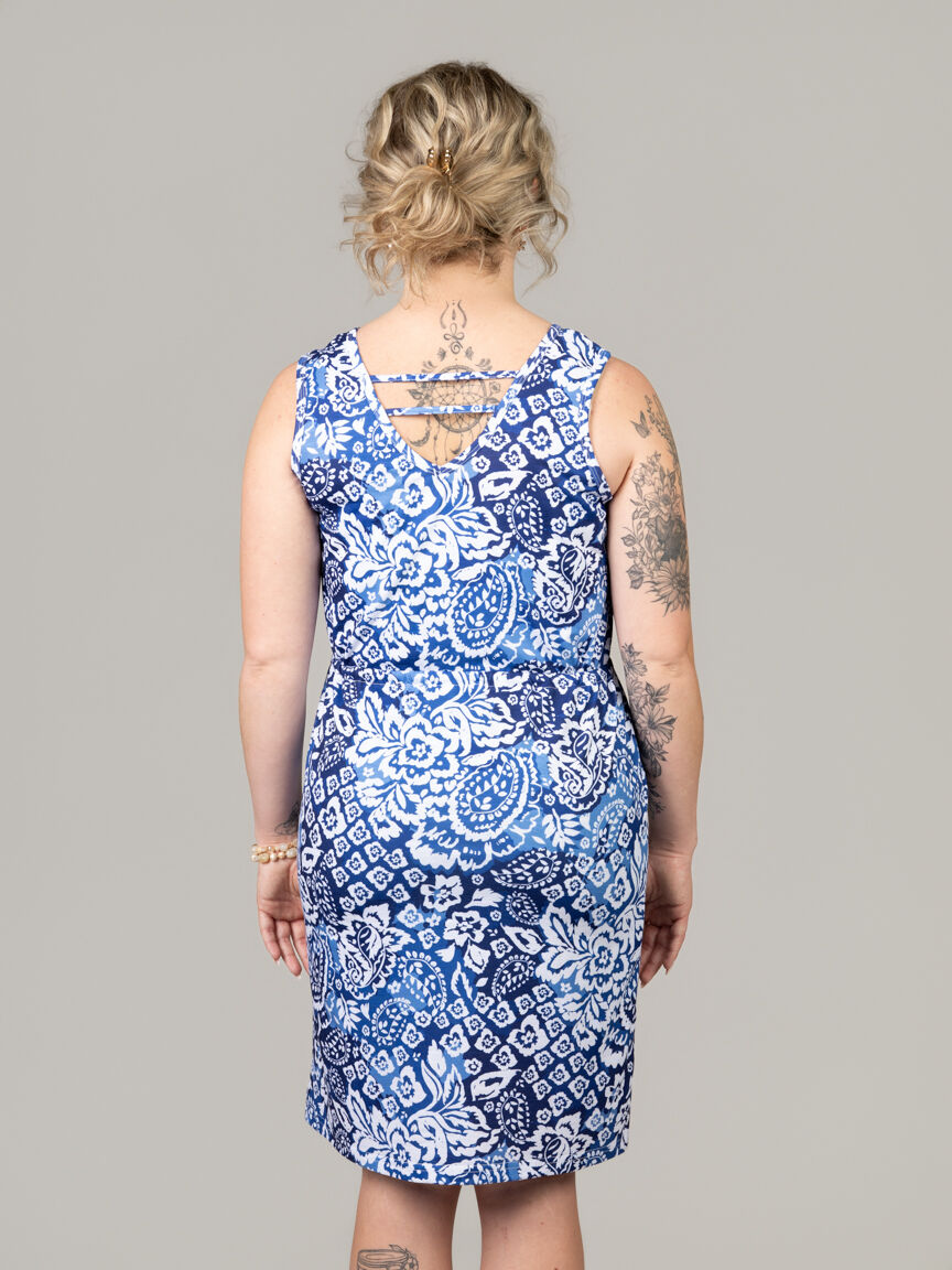 Sleeveless Knee Dress With Hotfix