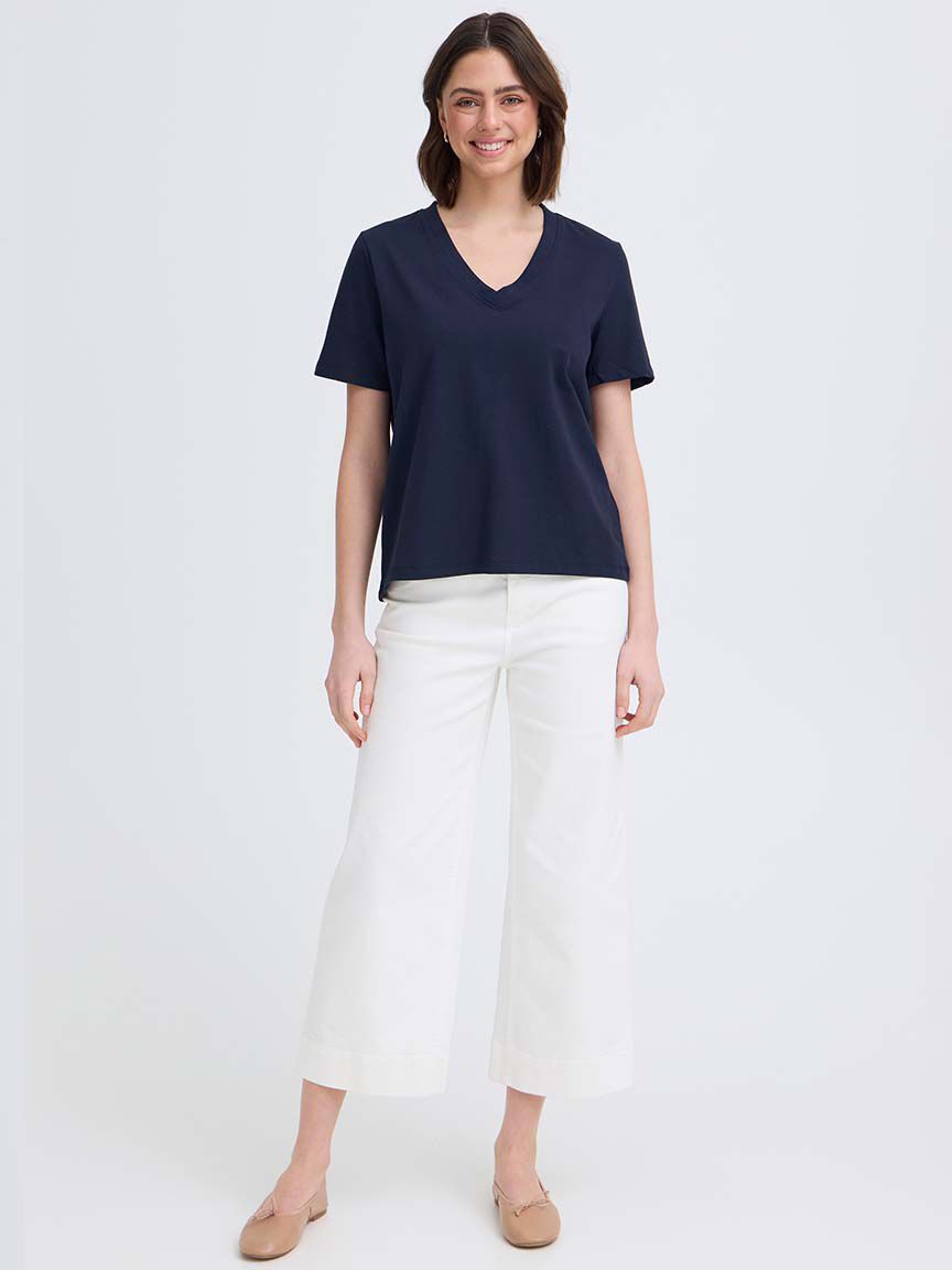 Short Sleeve V-Neck Cotton Shirt Image 5