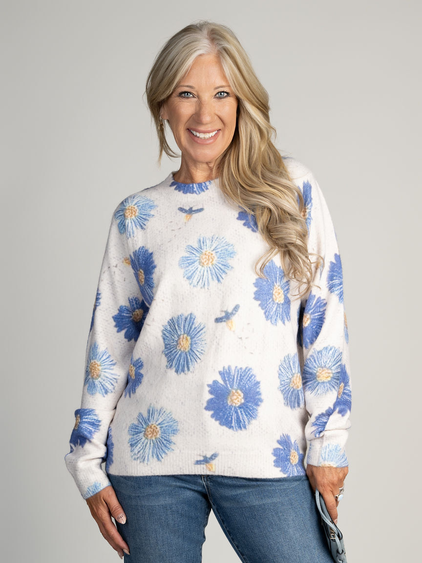 Floral Print Sweater
