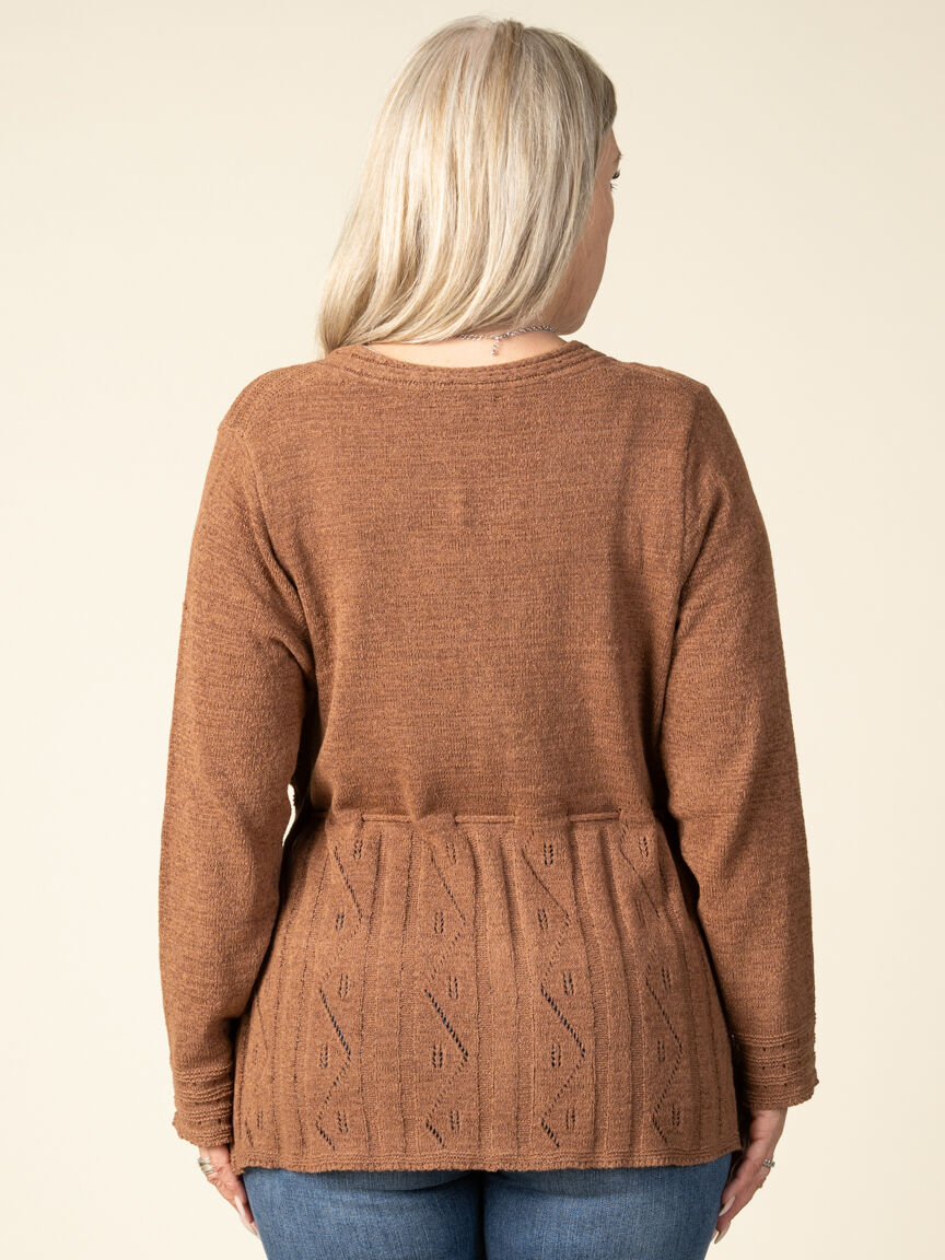 Long Sleeve Open Front Knitted Cardigan Image 5