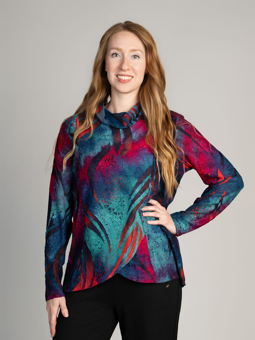 Long Sleeve Cowl Neck Top