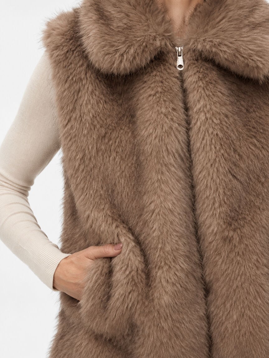 Zip Front Fur Vest