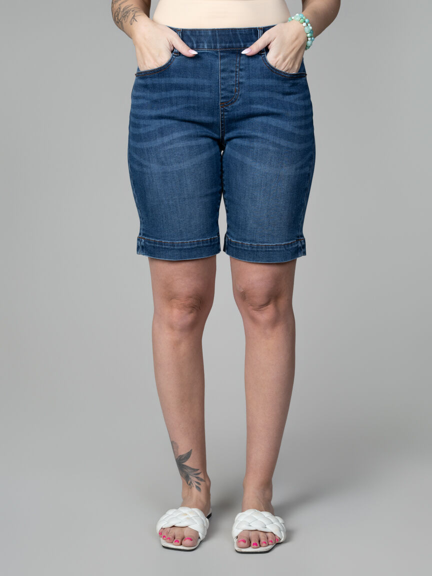 Audrey Mid-Rise Pull-On Bermuda Shorts