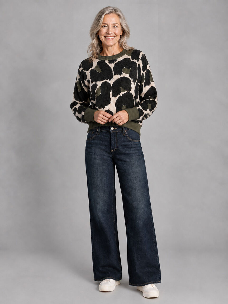 Crew Neck Printed Sweater
