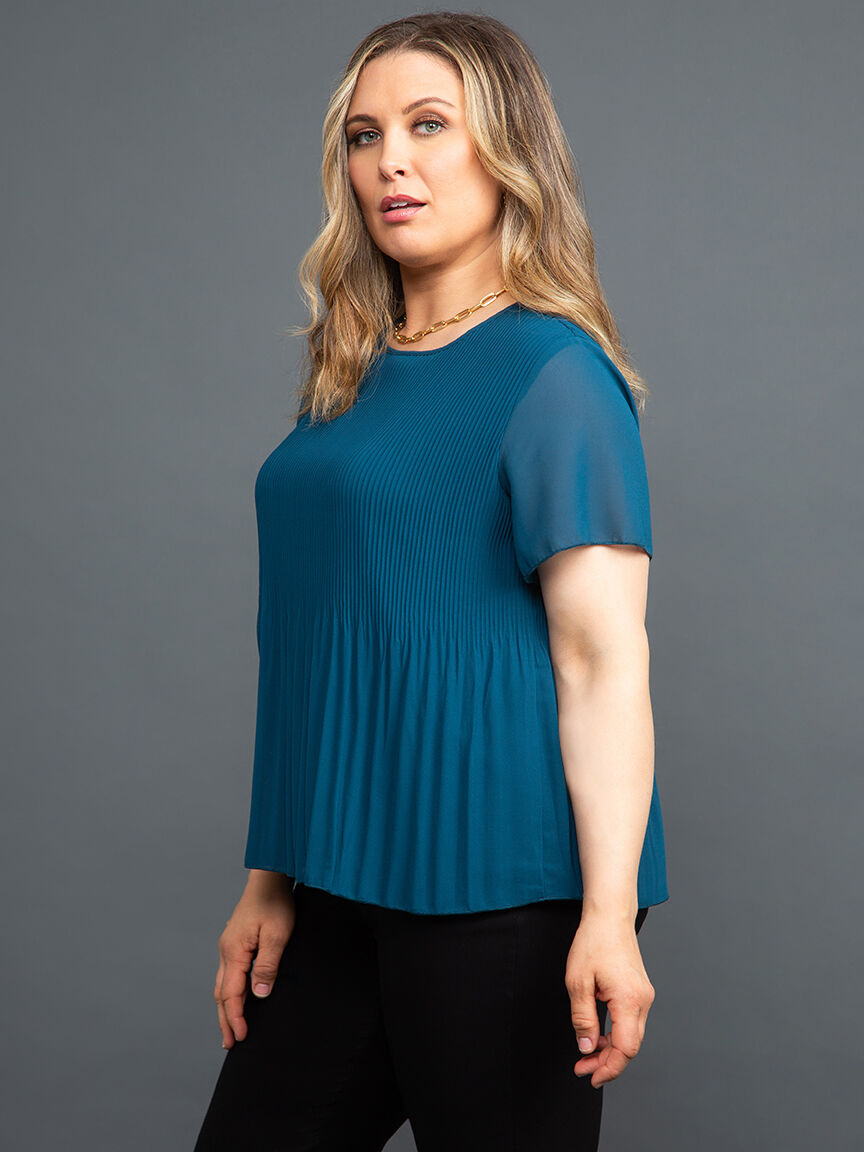 Layered Georgette Short Sleeve Blouse Image 3