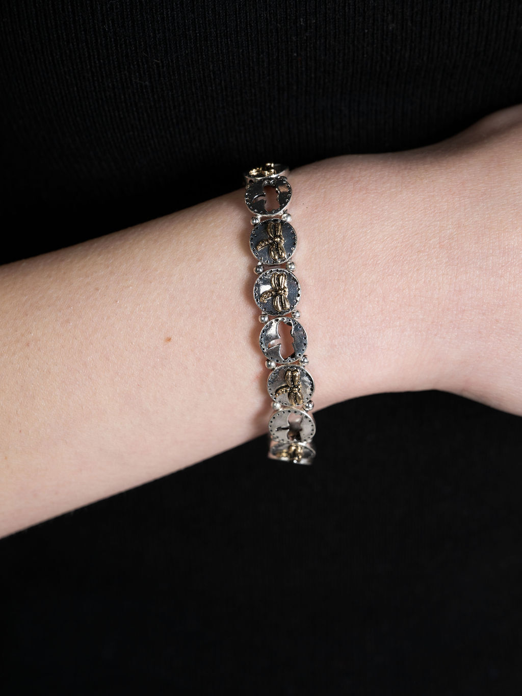 Two-Tone  Elastic Dragonfly Bracelet