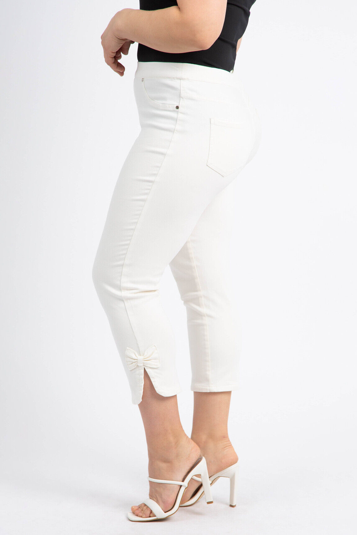 Soft Denim Capri w/ Petal Slit Image 2