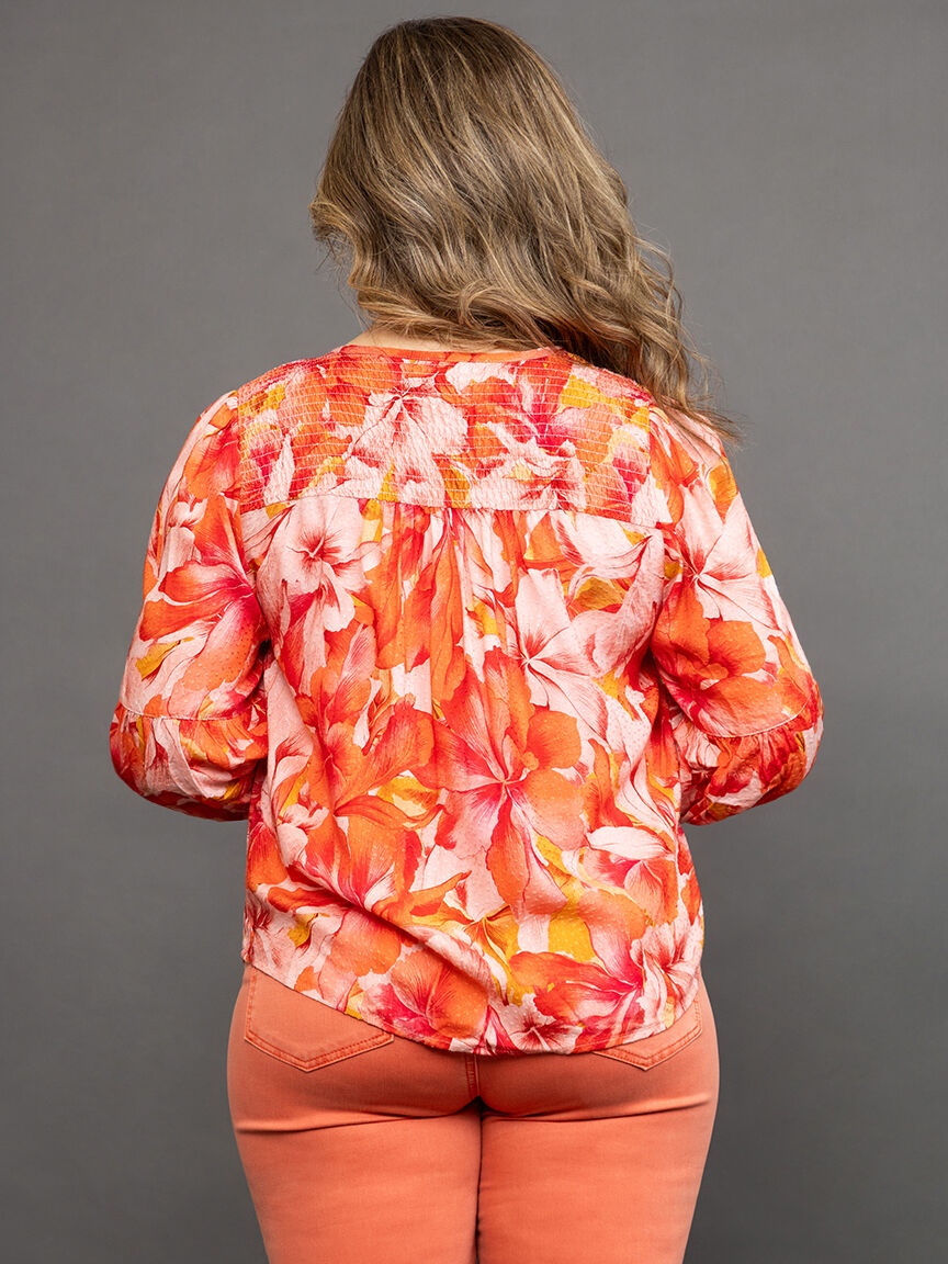 Tropical Inspired &frac34; Sleeve Blouse  Image 4