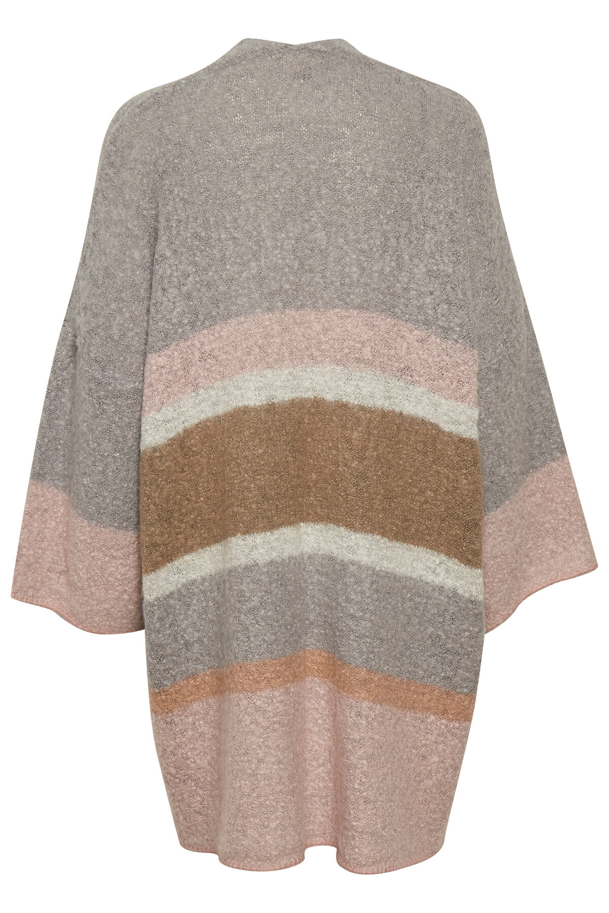 Cream Sina Long Striped Teddy Bear Cardigan Image 4