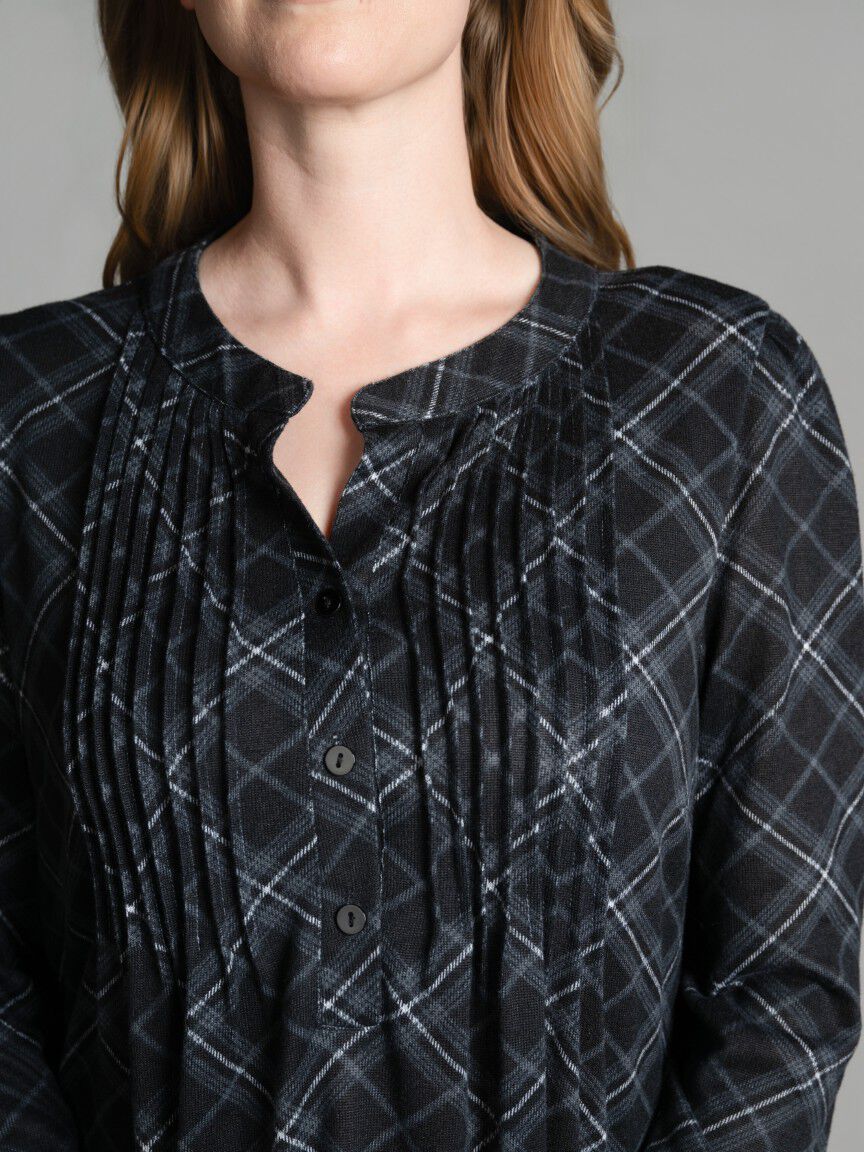 Pintuck Plaid Tunic Image 3