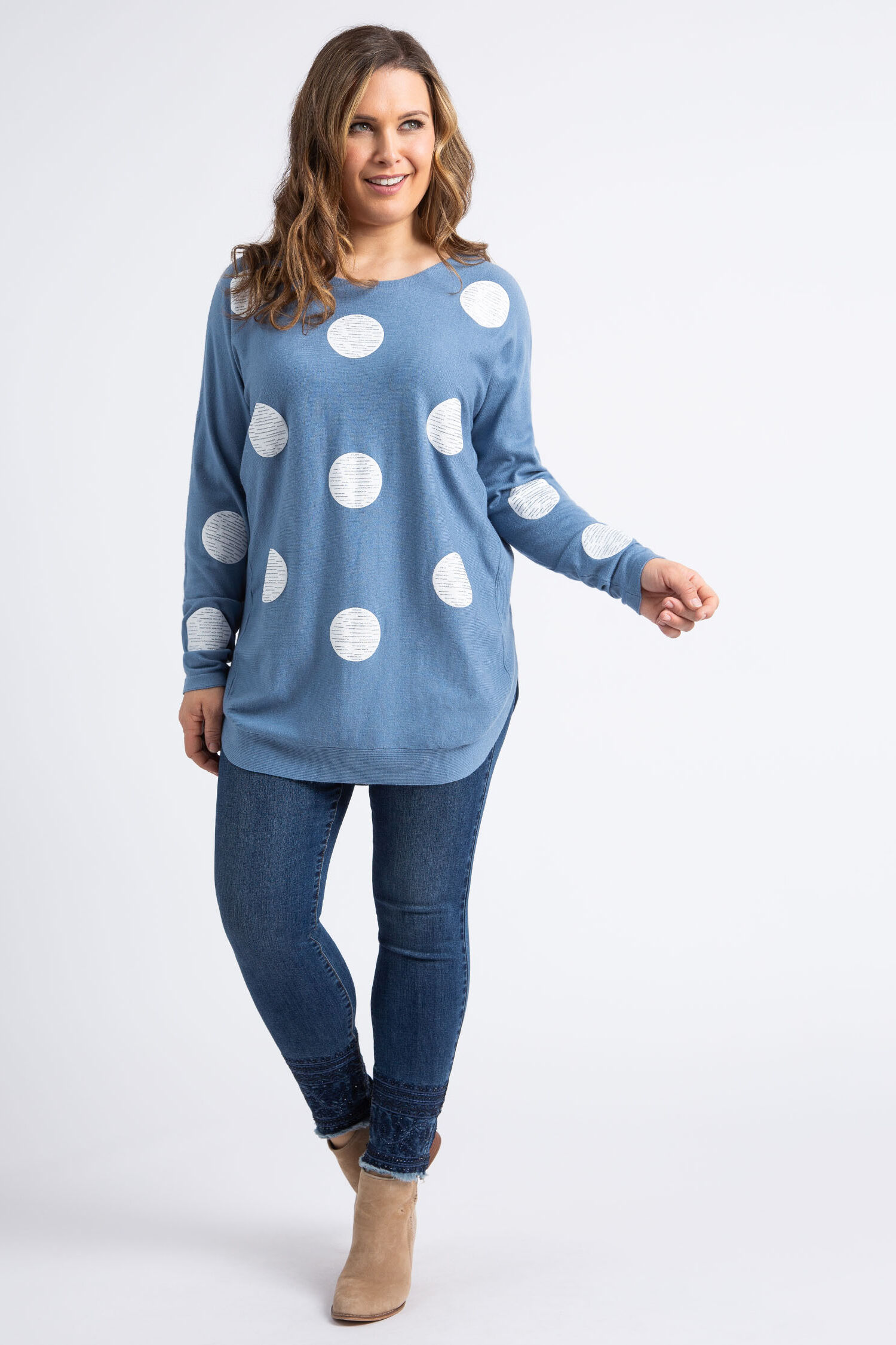 Long Sleeve Sweater w/ Sparkle Circles Image 1