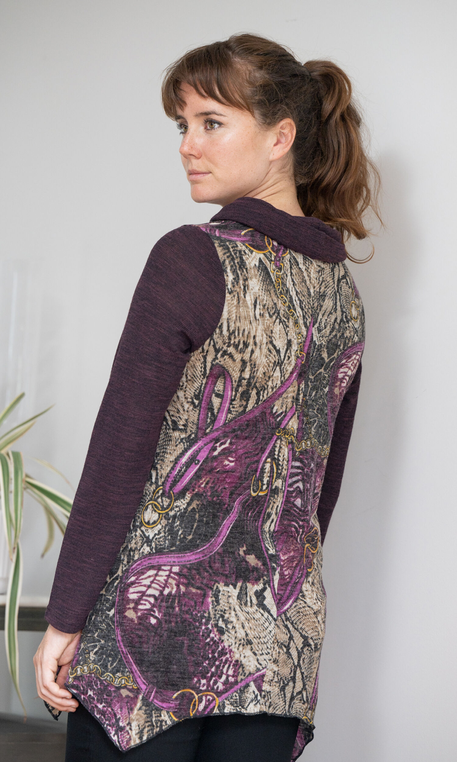 Violet Cowl Handkerchief Tunic Image 3