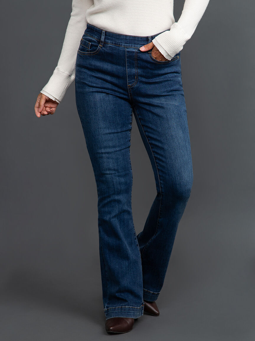 Audrey Pull-On Flare Jeans Image 2