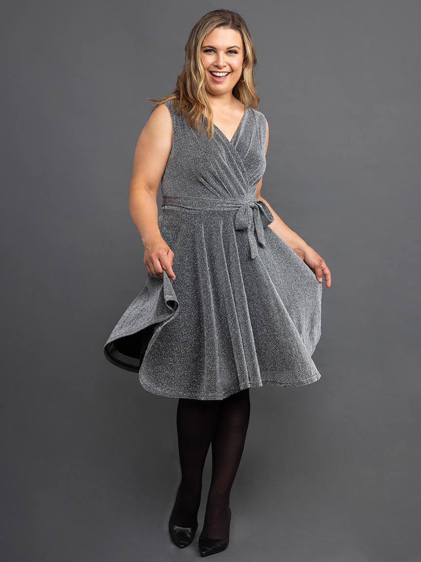 Sparkle Wrap Look Holiday Dress | Papillon | Suzanne's Sparkle Wrap Look Holiday Dress | Papillon | Suzanne's