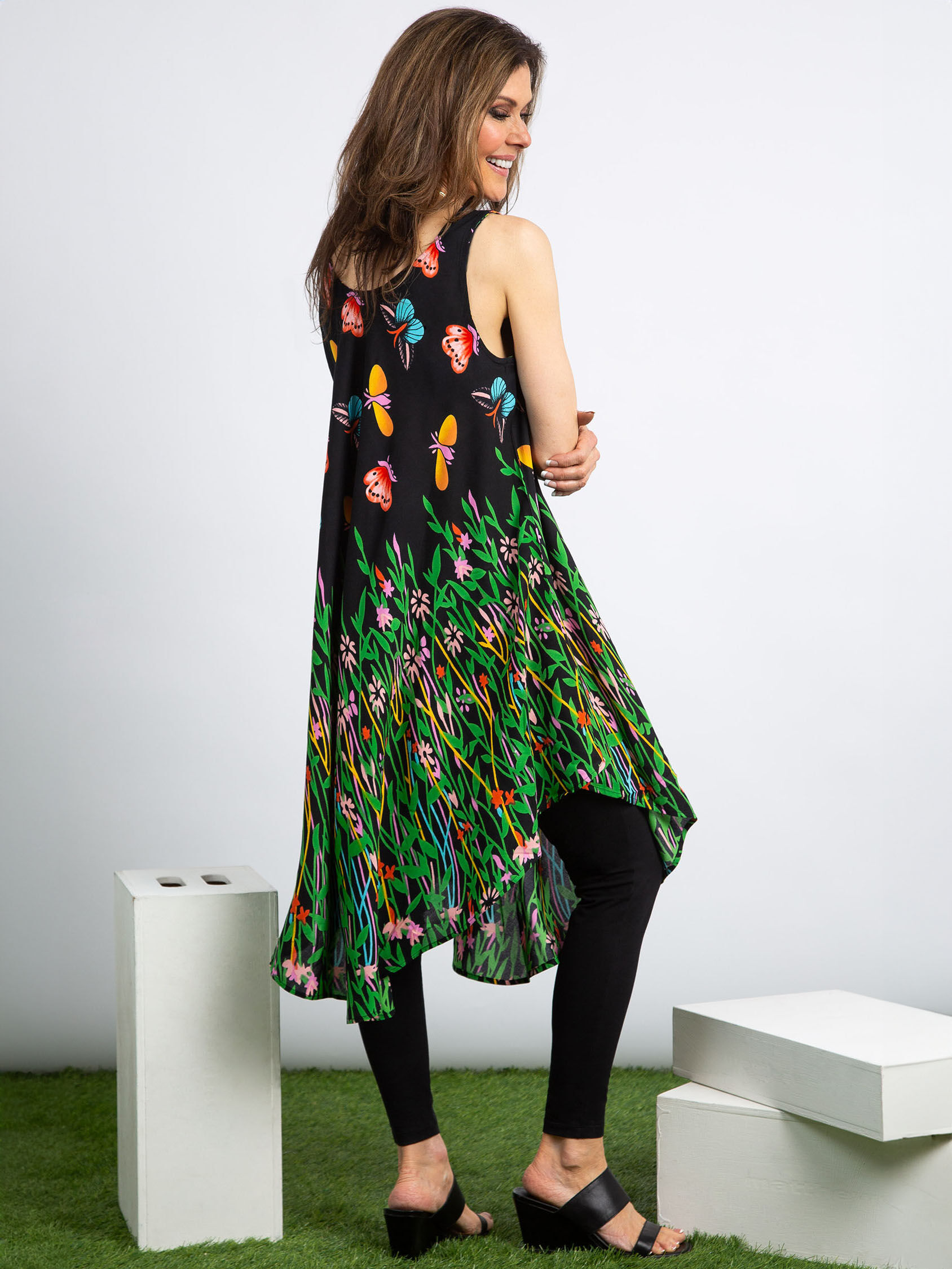 Butterfly Print Umbrella Dress Image 3