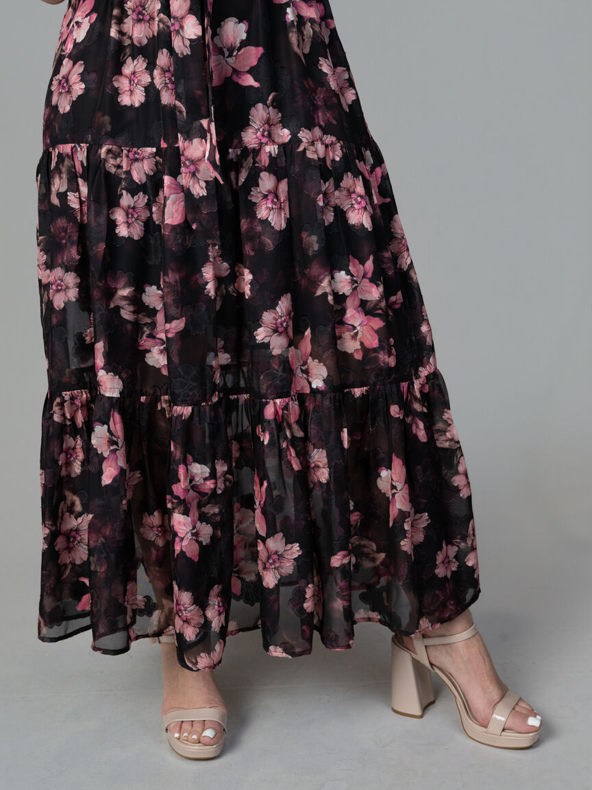 Flowy Short Sleeve Maxi Dress