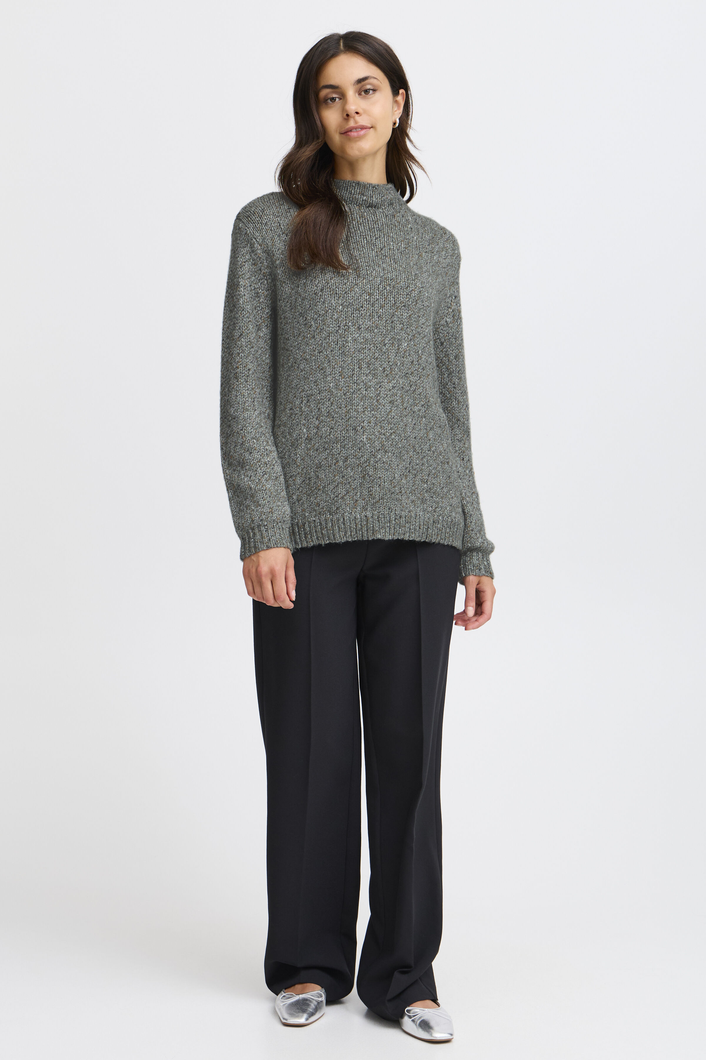 Mock Neck Long Sleeve Sweater Image 1