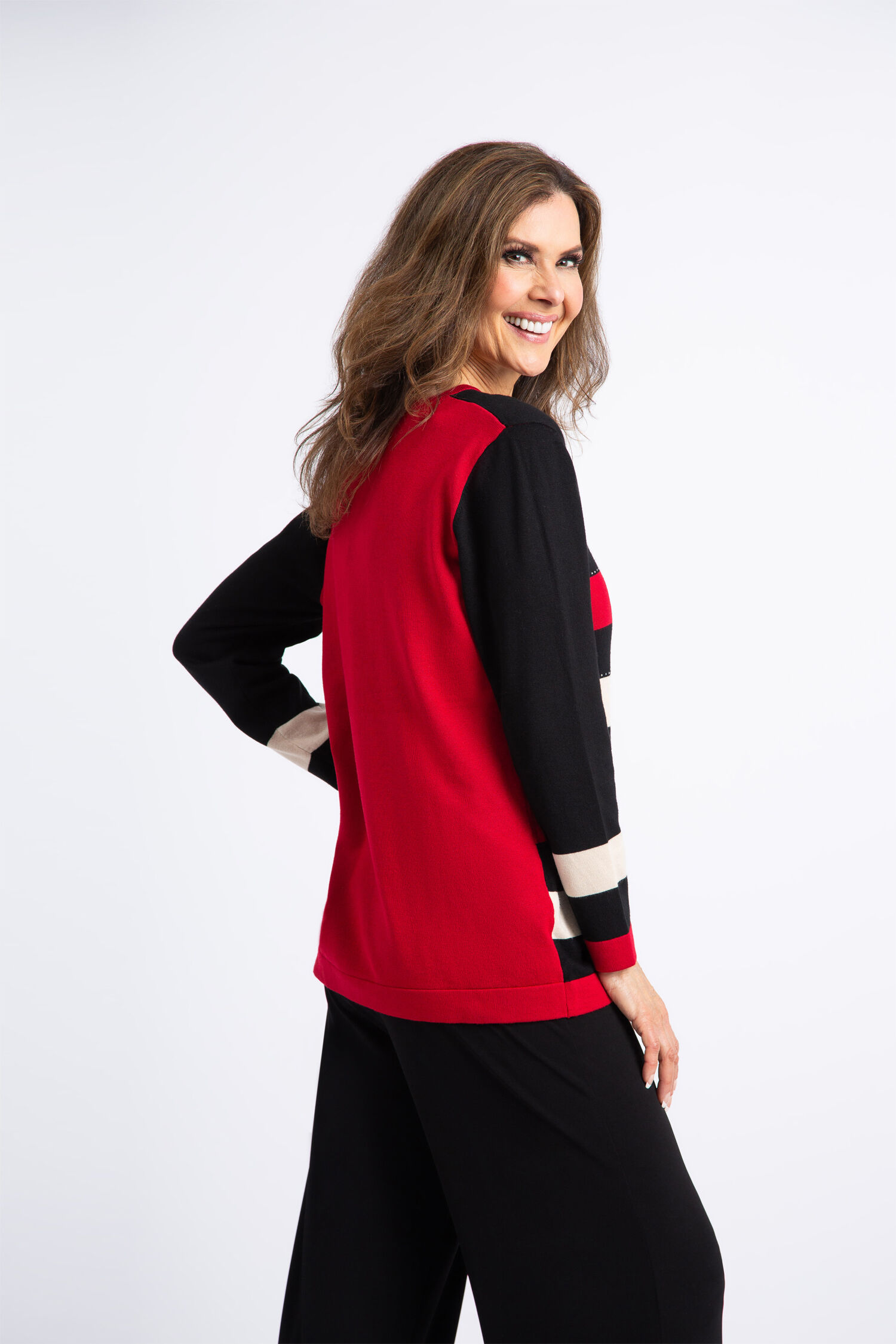 Striped Hotfix Crewneck Sweater Image 4