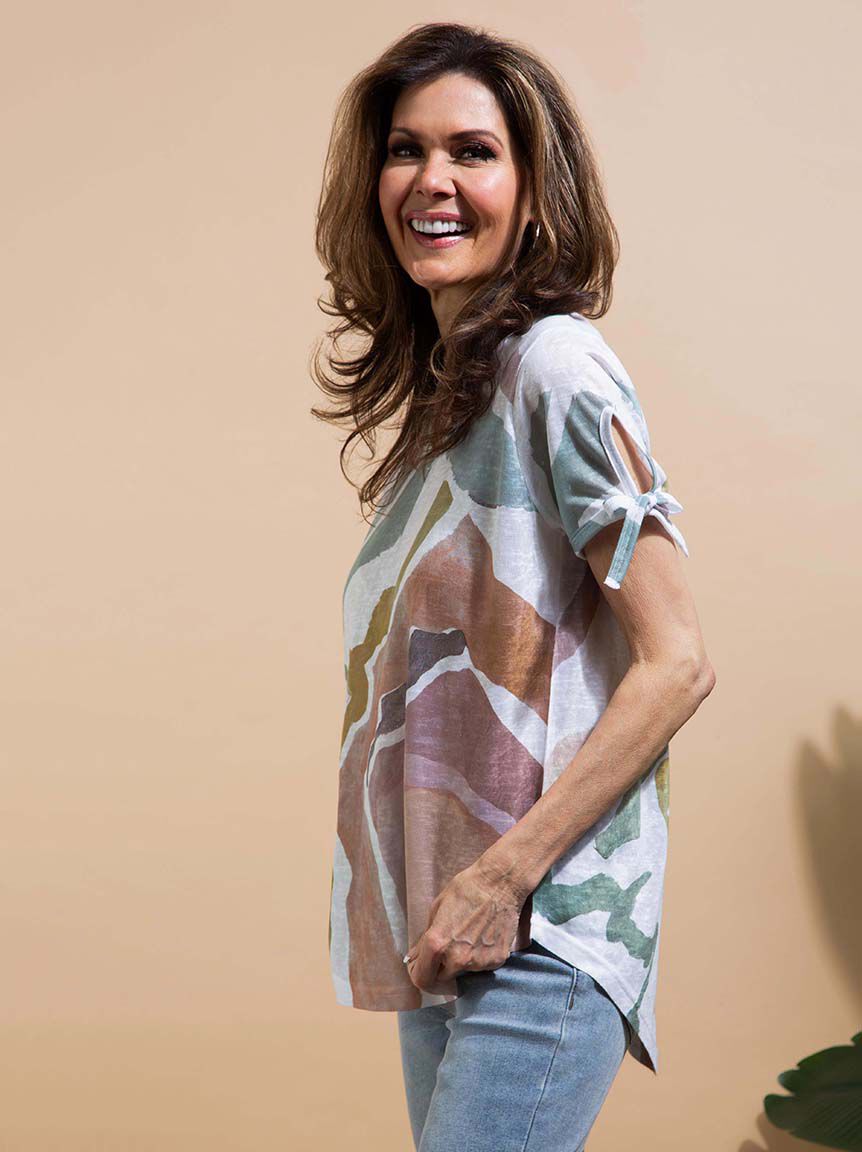 Tie-Up Sleeve Knit Top Image 3