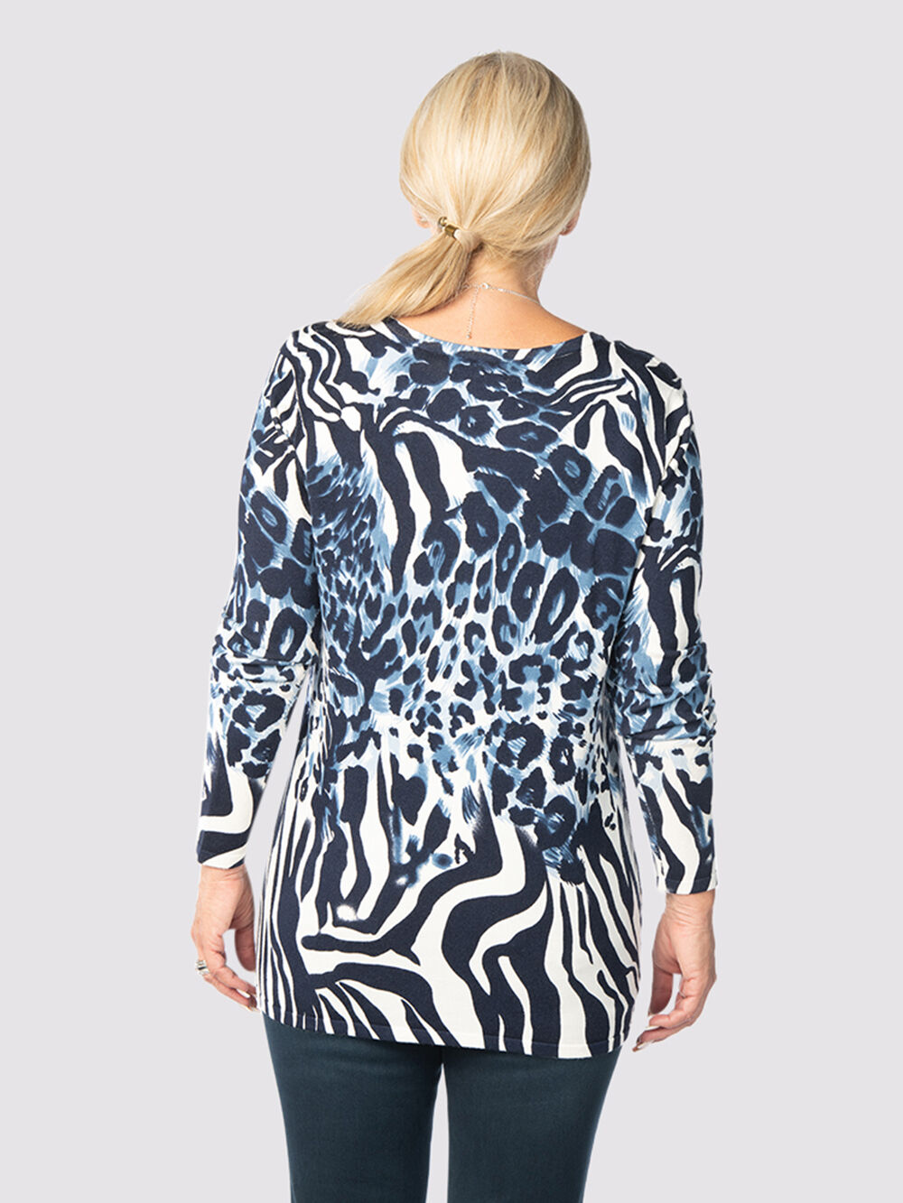 Silver Studded Wild Animal Sweater Image 2