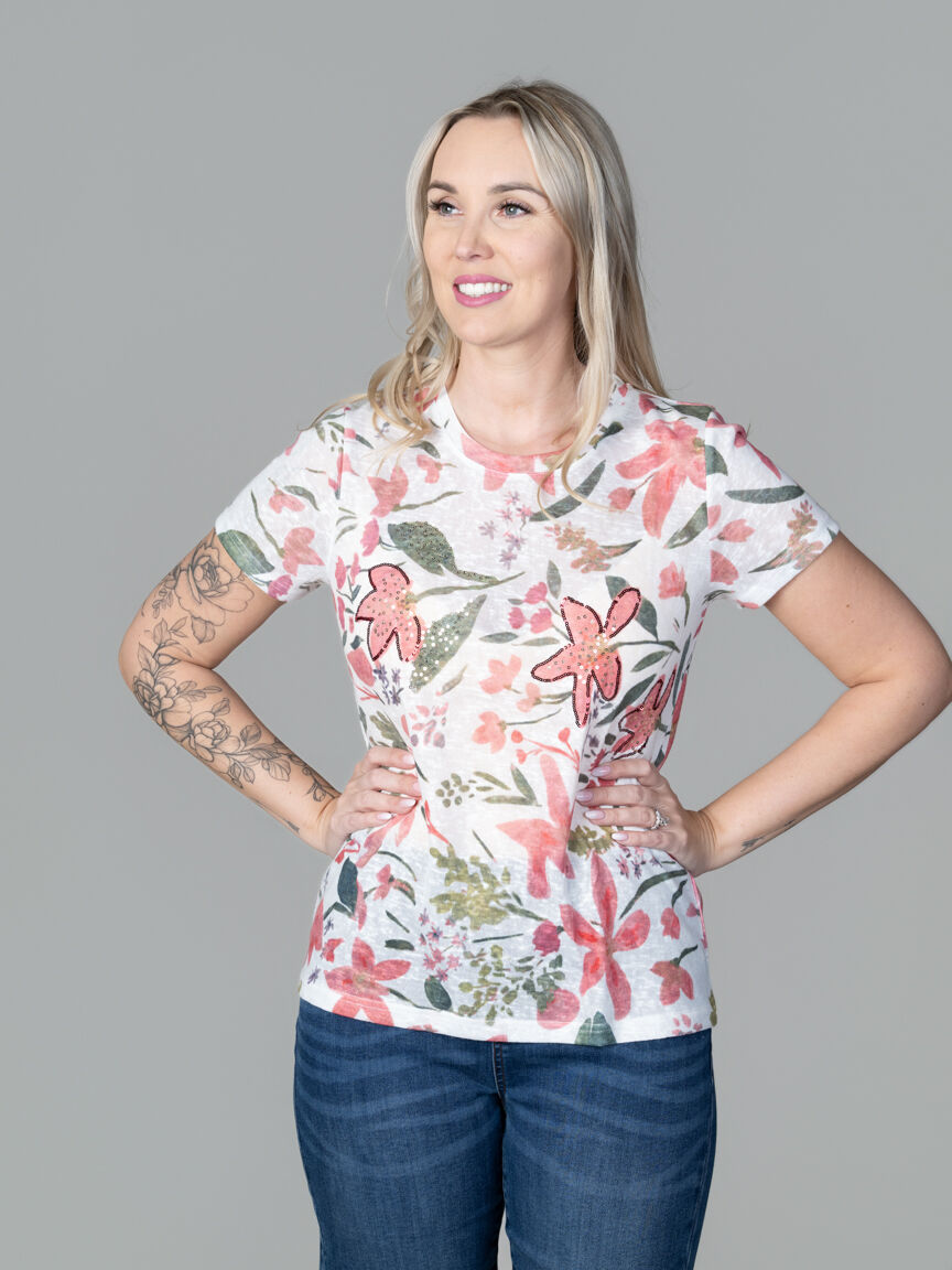 Short Sleeve Burnout Top 