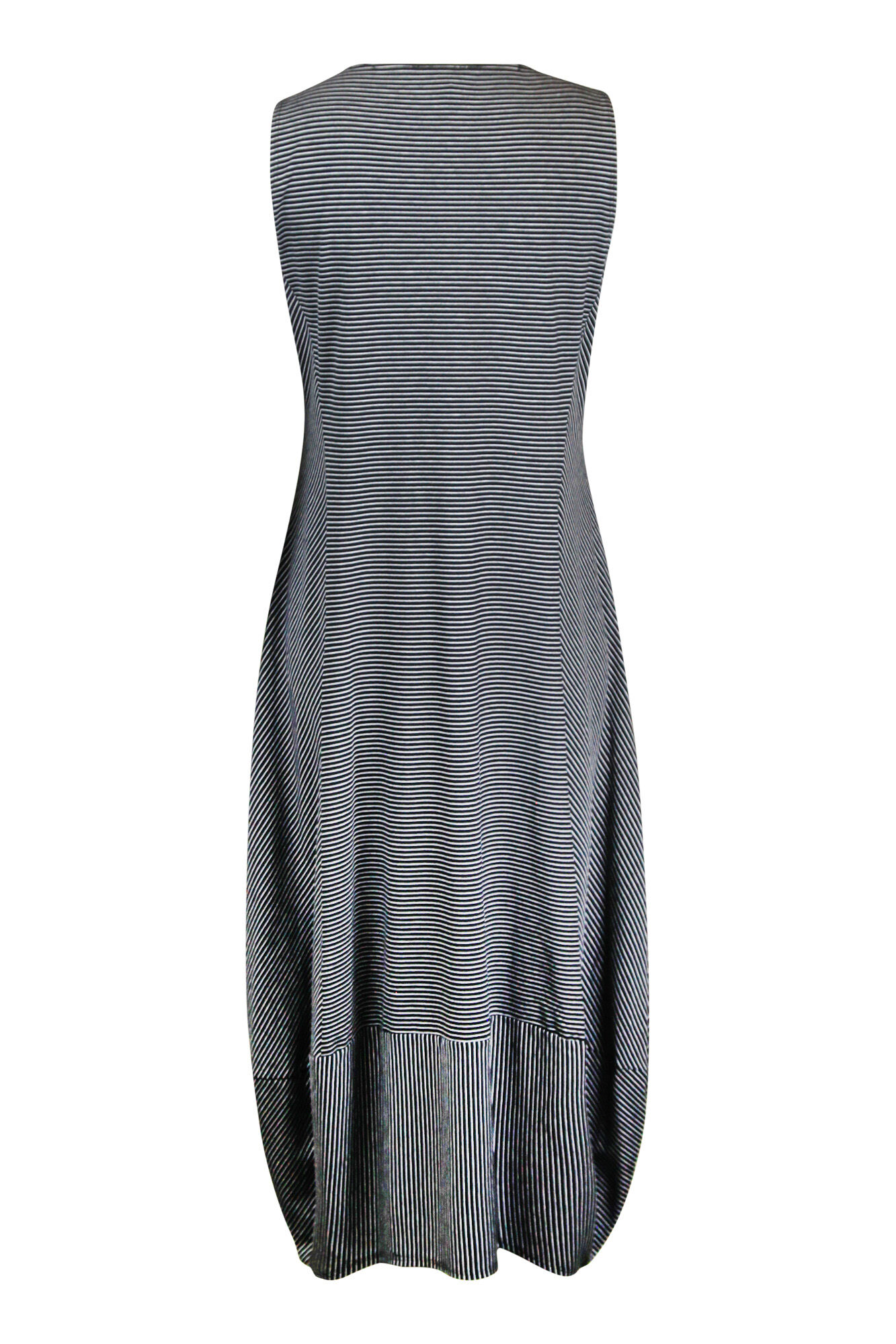 Striped Bubble Hem Midi Dress with Pockets Image 2