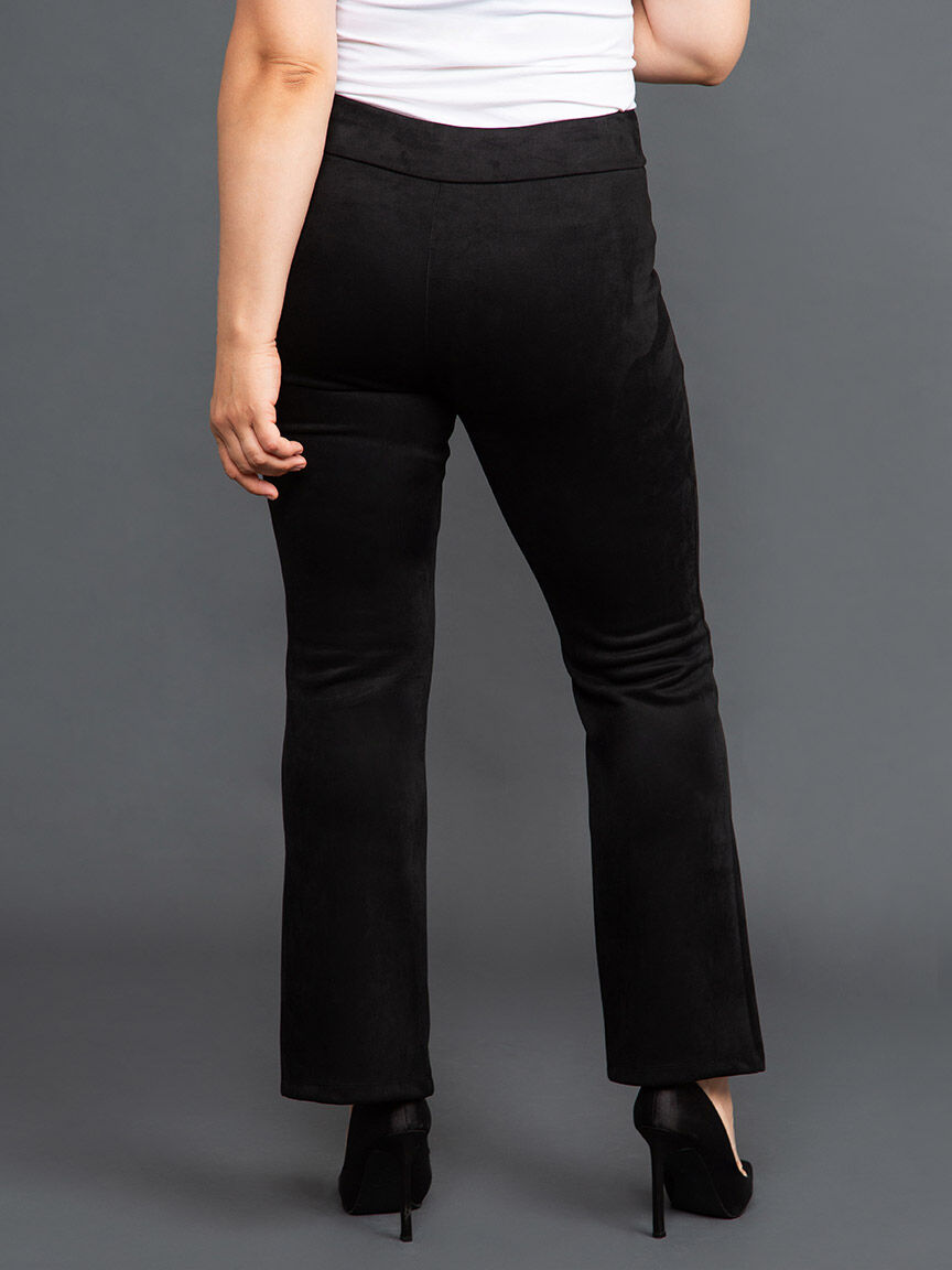 Faux Suede Front Slit Pull-On Pant Image 3