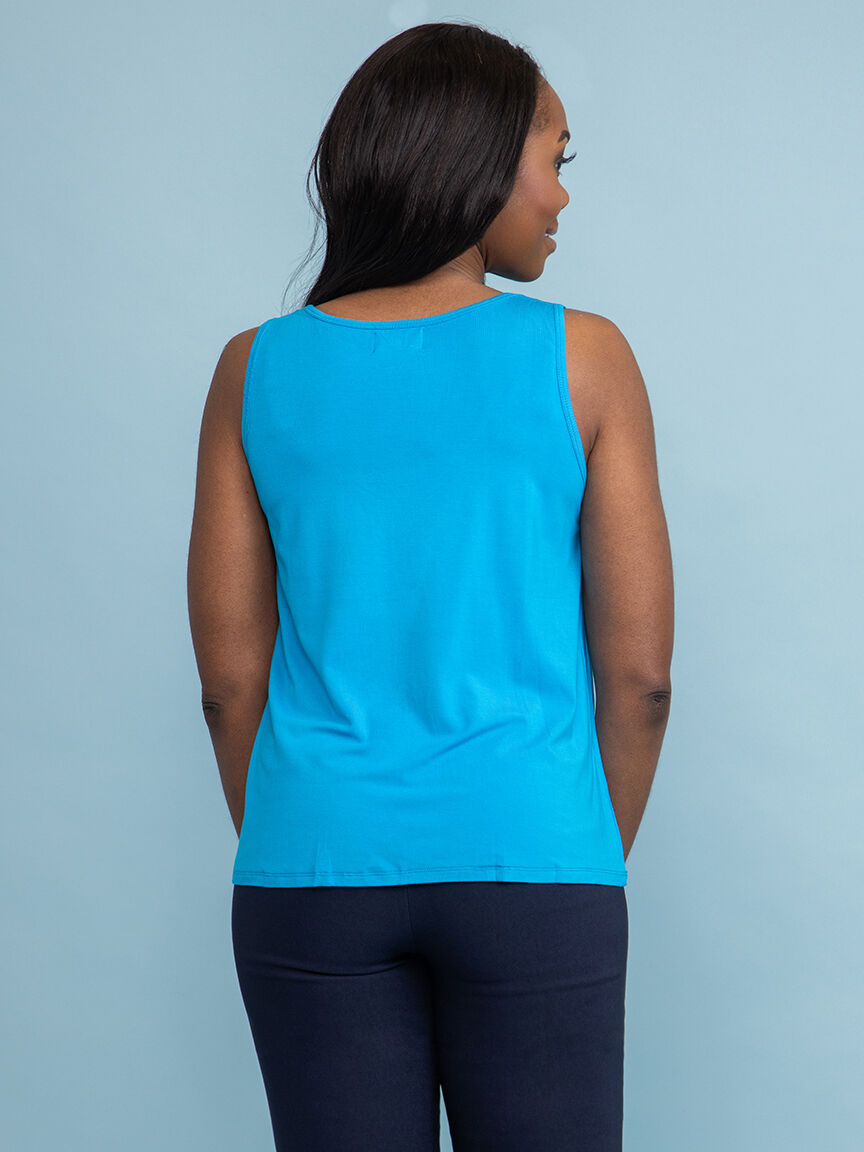 Bamboo Sleeveless Crew Neck Top  Image 4