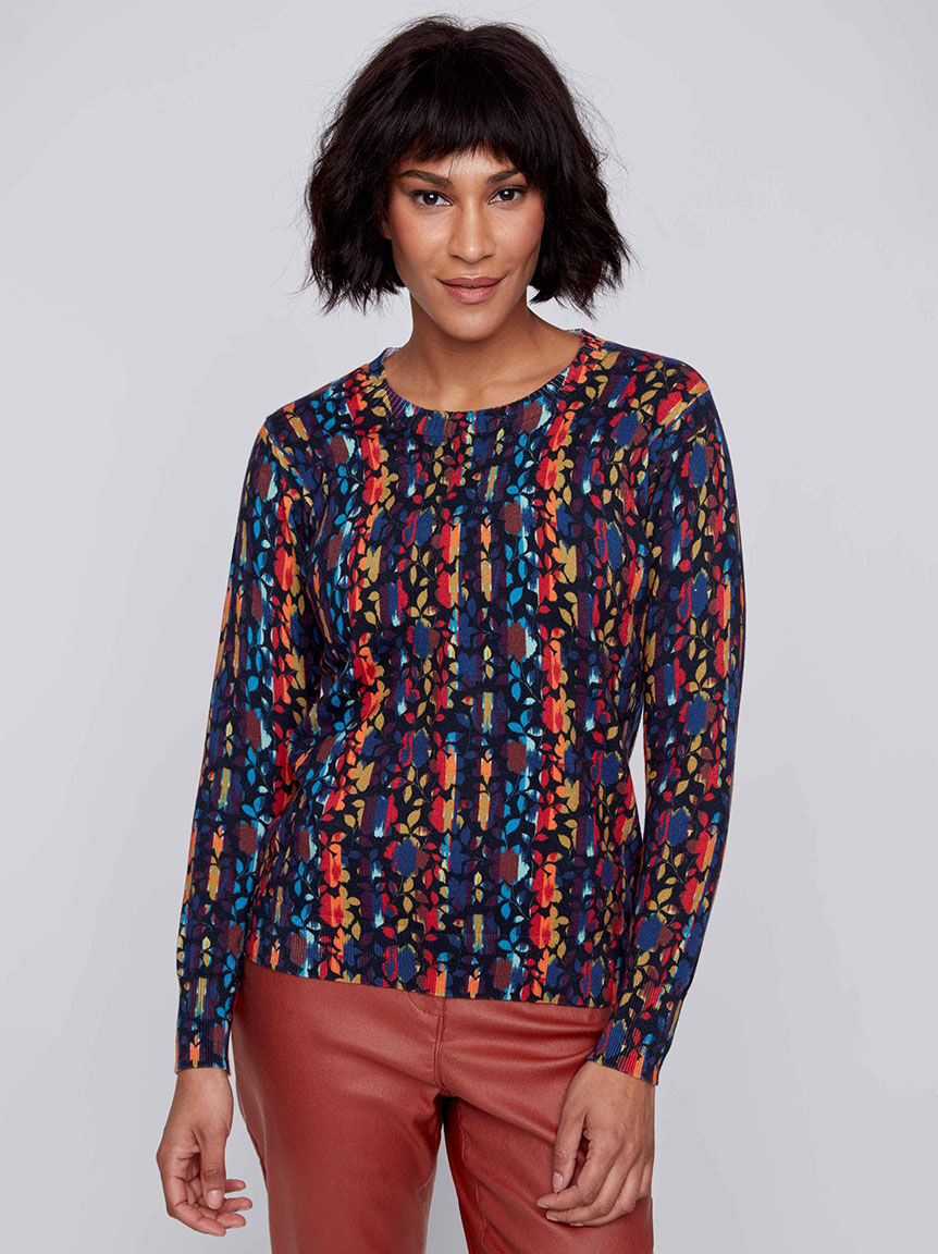 Long Sleeve Sweater w/ Ribbed Trim Image 1