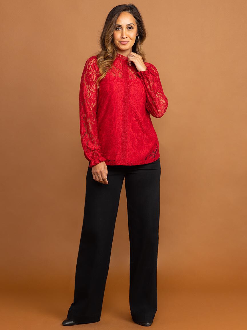 Floral Laced Long Sleeve Blouse