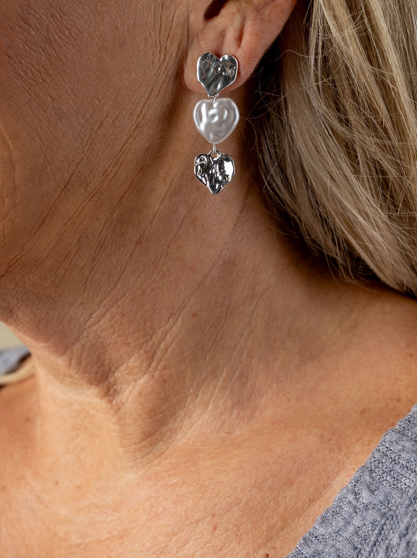 3-Teir Dangling Heart Earrings