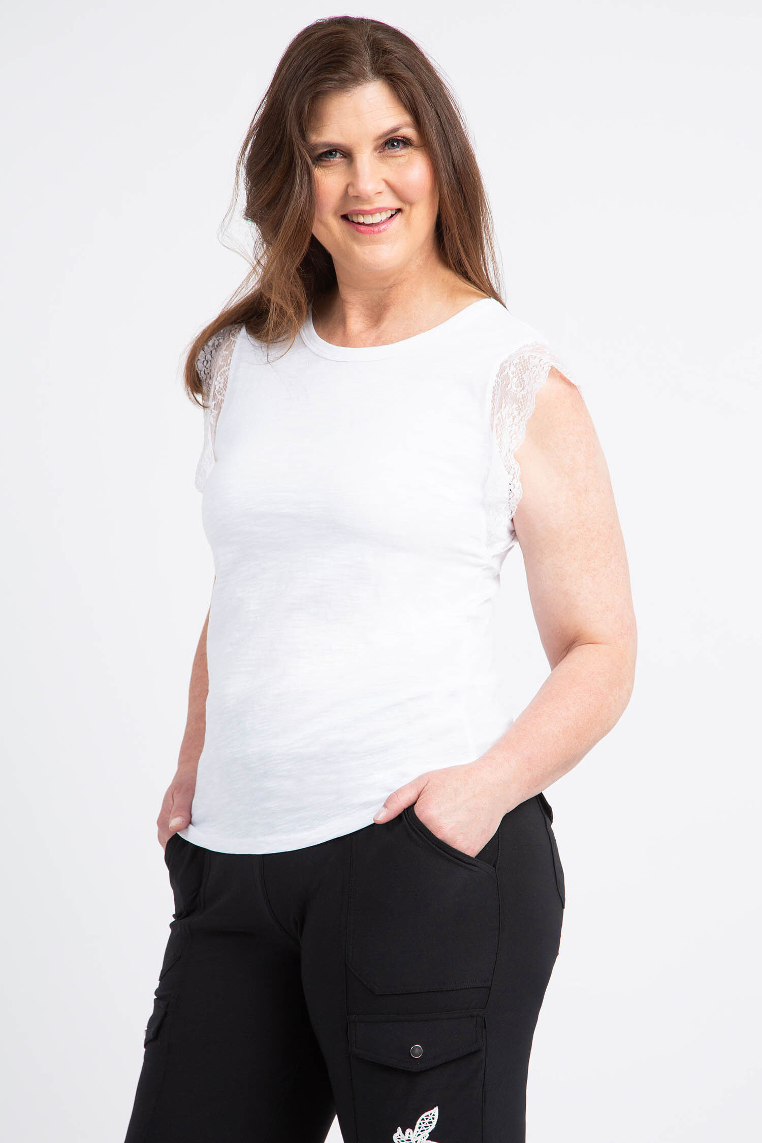 Lace Trim Tee Image 1